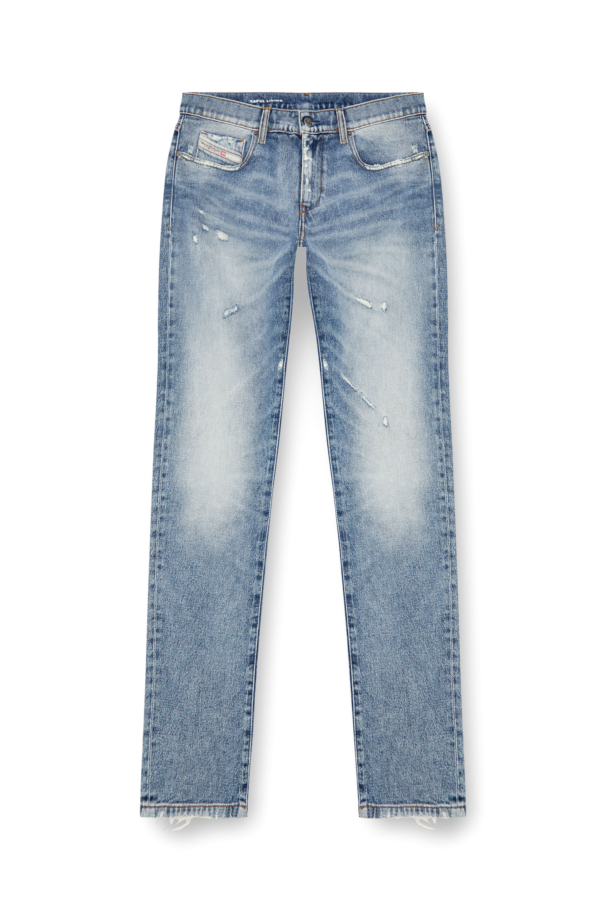 Diesel - Uomo Slim Jeans 2019 D-Strukt 09J57, Blu medio - Image 3