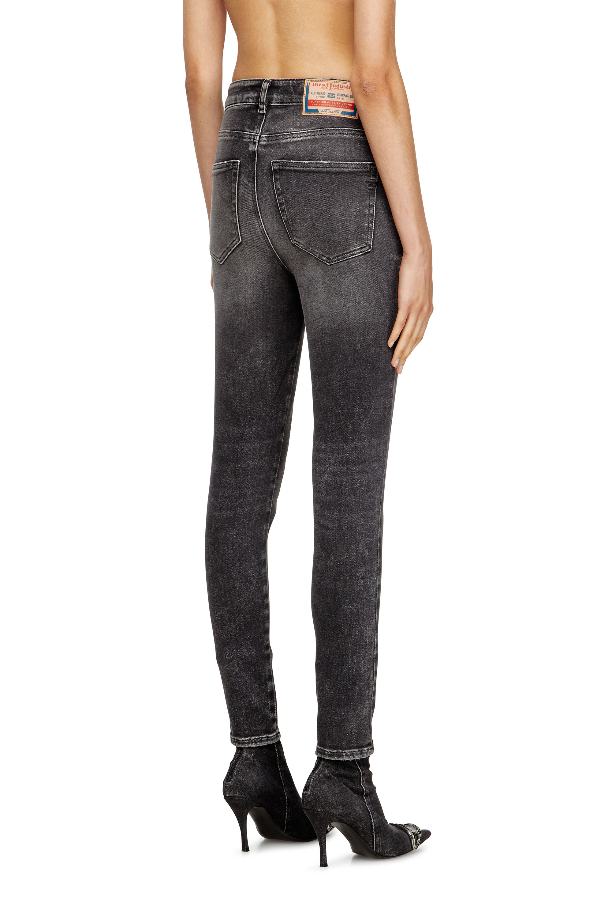 Diesel - Skinny Jeans 1984 Slandy-High 09L93 Donna, Nero/Grigio scuro - Image 4