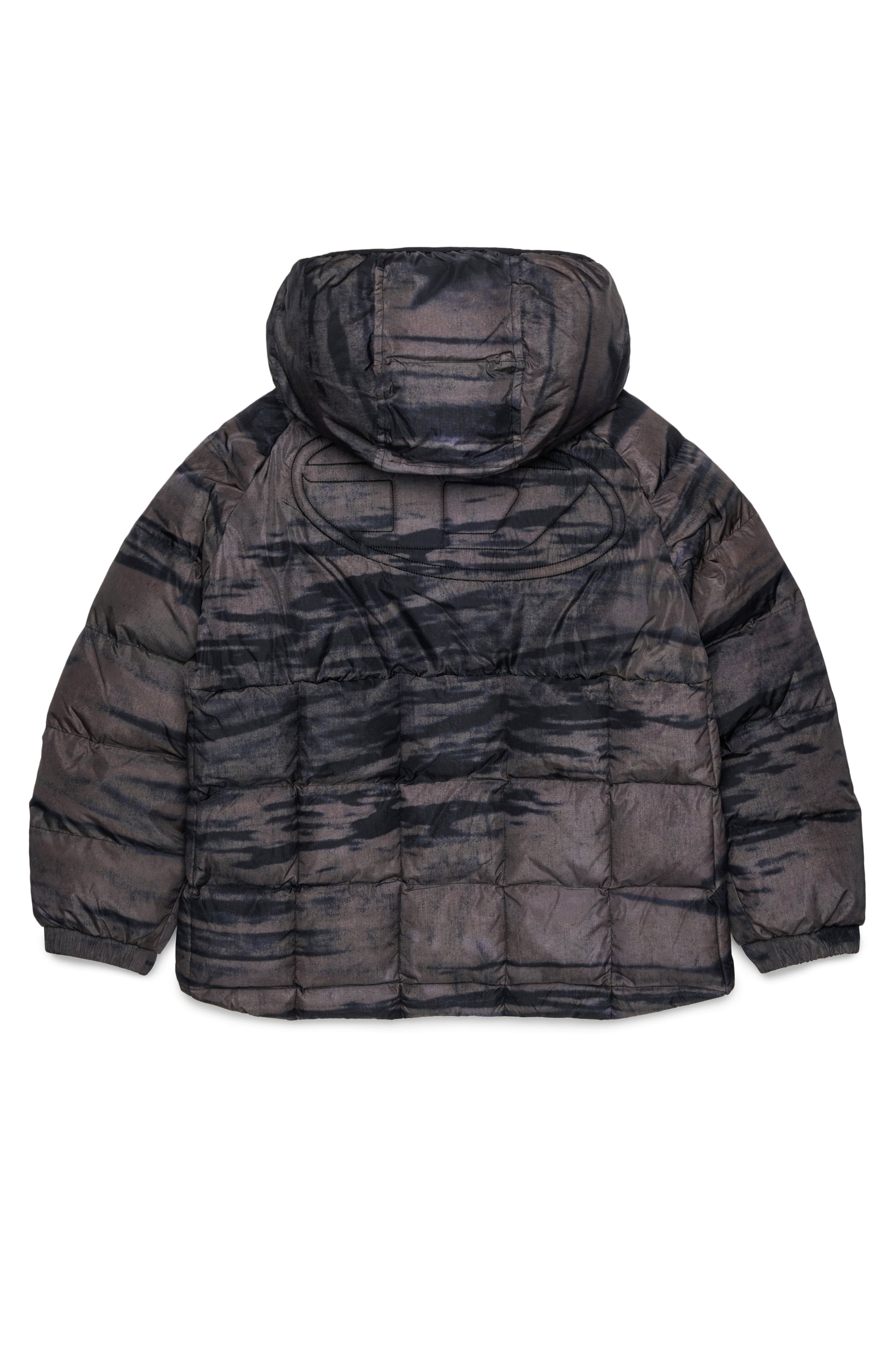 Diesel - JDEN, Piumino con stampa grafica effetto striato Uomo in Verde - 2