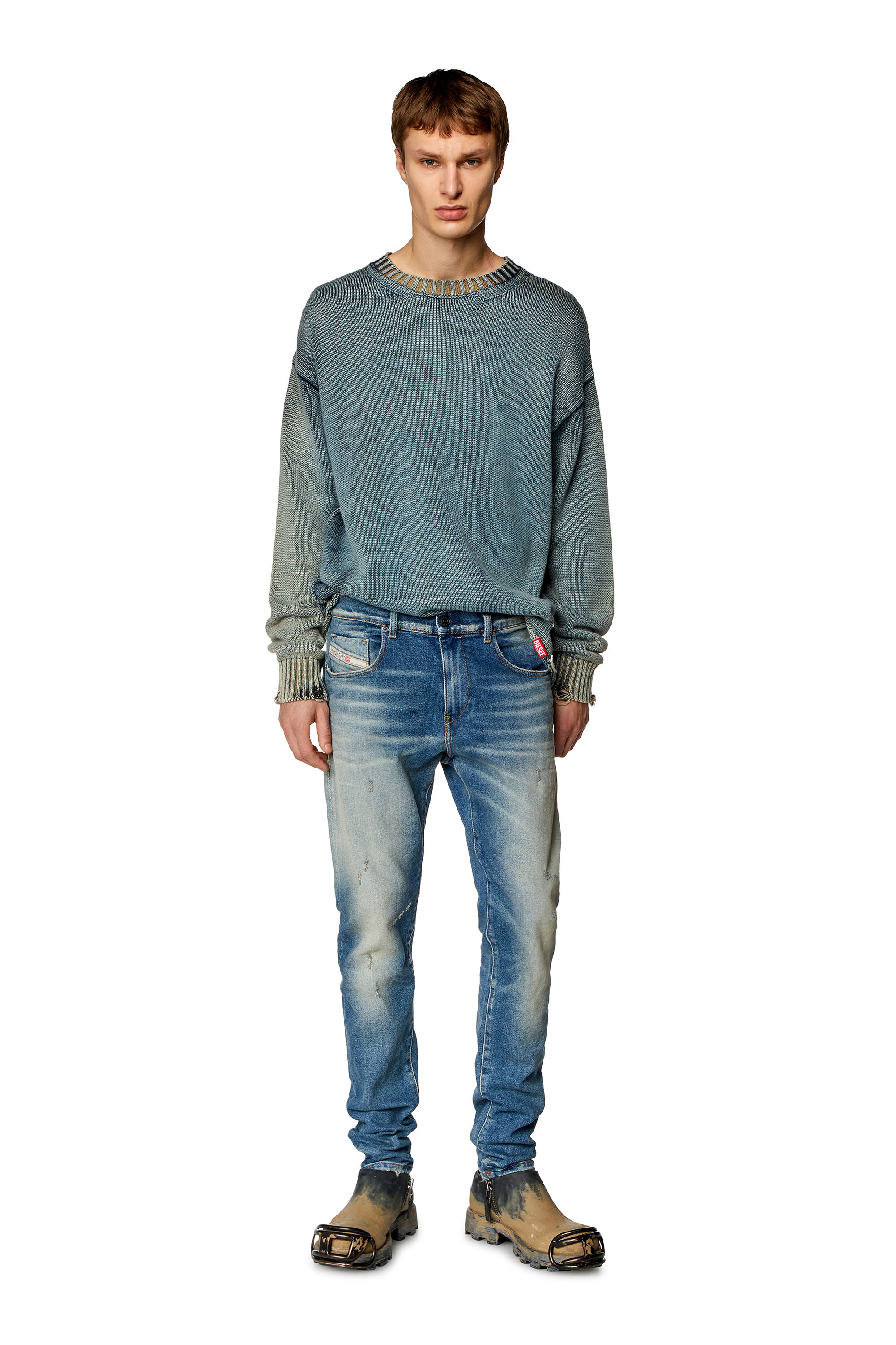 Diesel - Slim Jeans 2019 D-Strukt 09H55, Blu Chiaro - Image 4