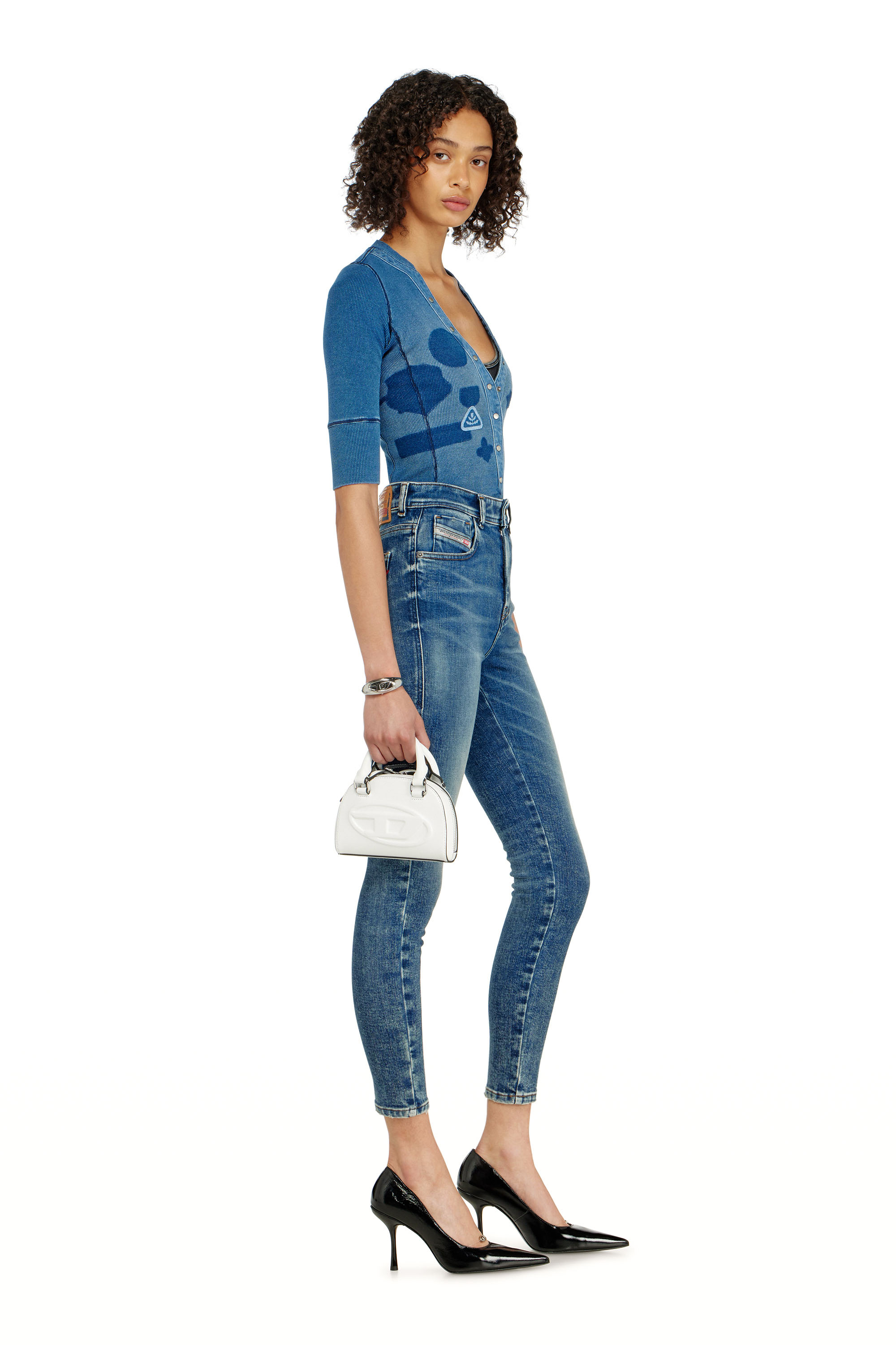 Diesel - Skinny Jeans 1984 Slandy-High 09P72 Donna, Blu medio - Image 2
