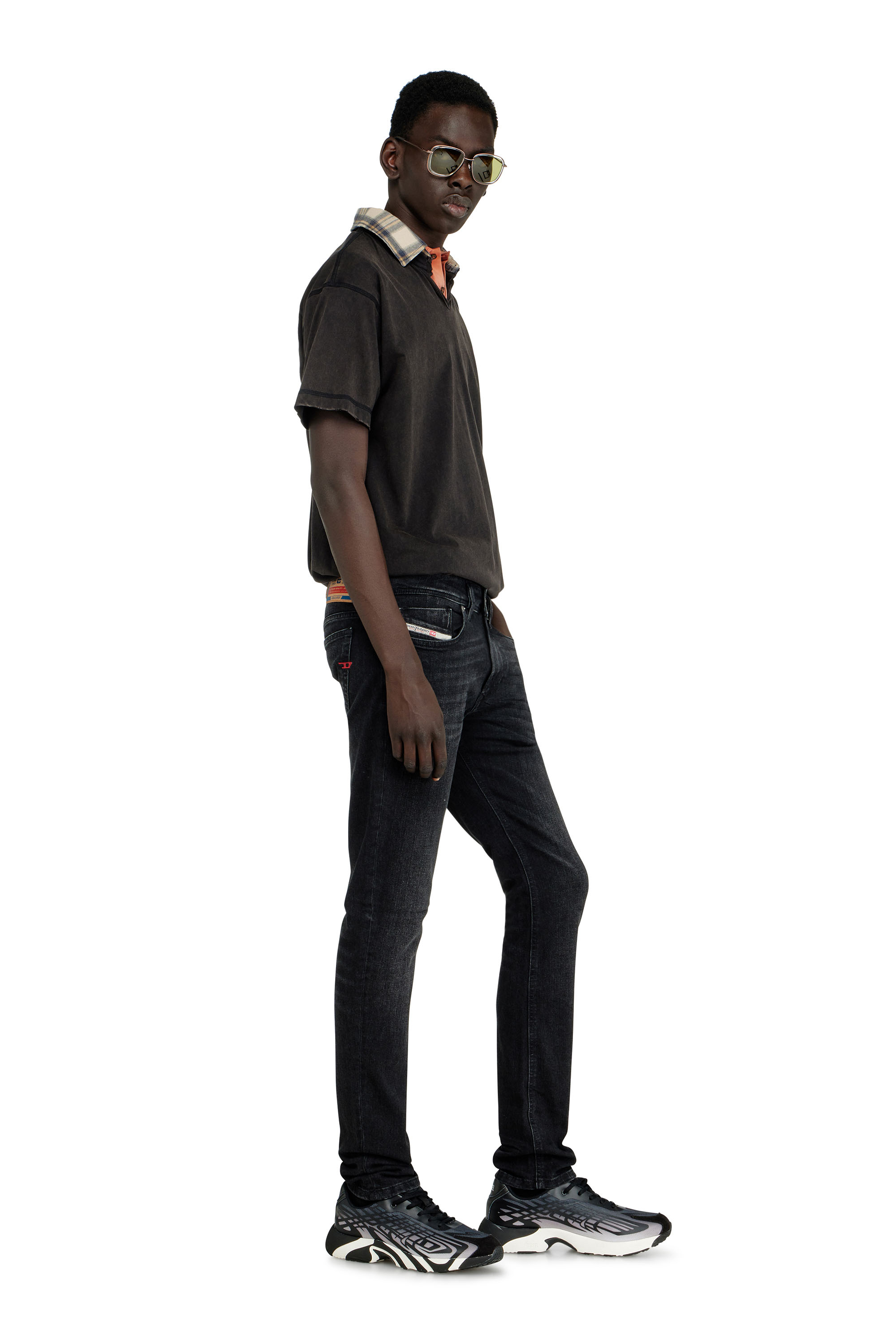 Diesel - Man's Skinny Jeans 1979 Sleenker 0GRDA, Black/Dark grey - 3