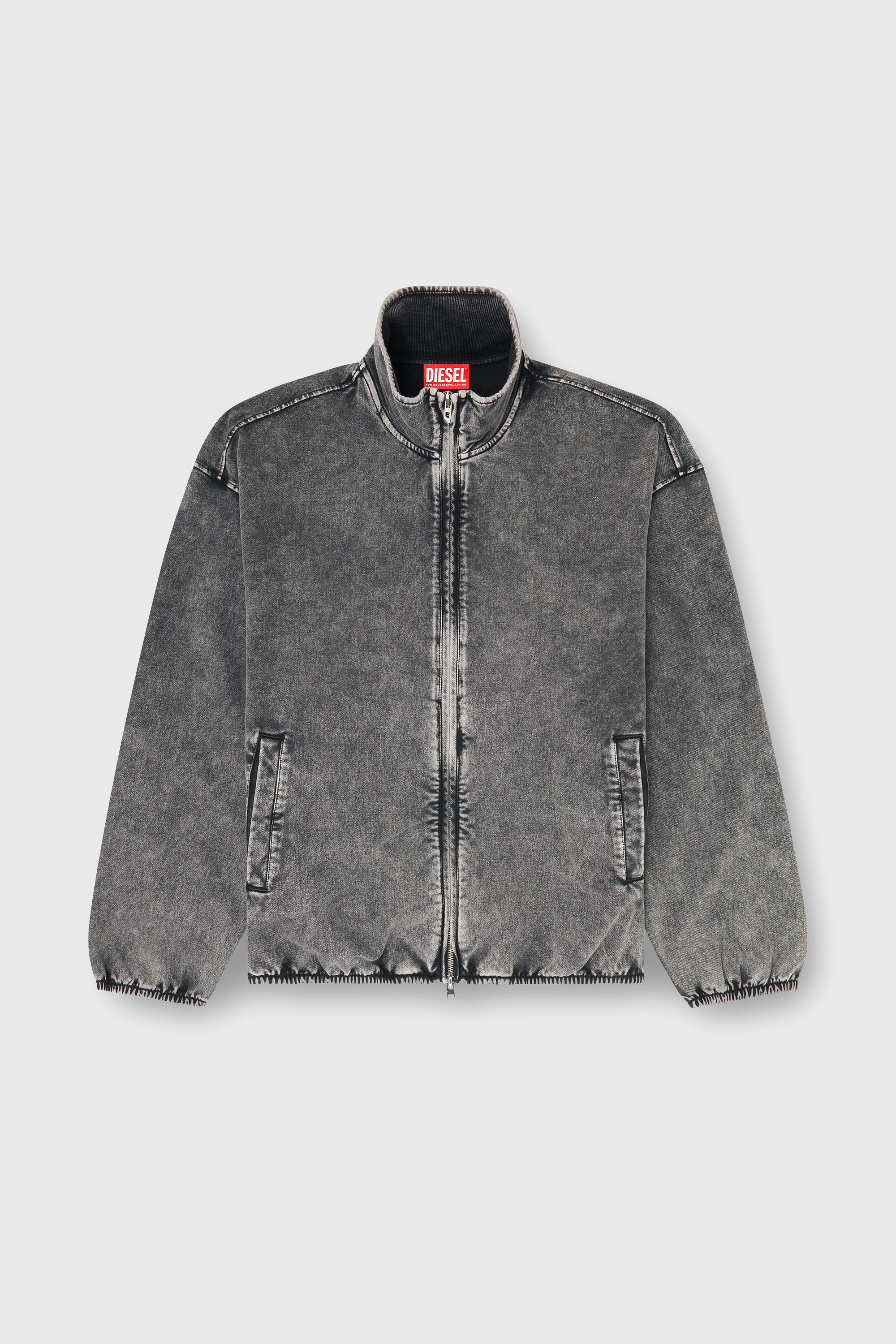 Diesel - S-CORSY, Felpa effetto denim Uomo in Grigio - 2