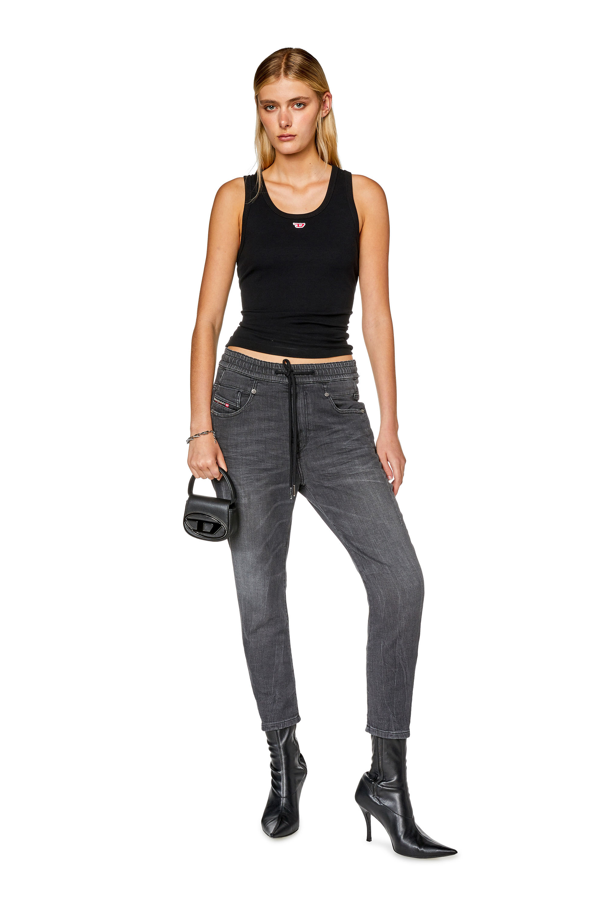 Diesel - Boyfriend 2041 D-Fayza Joggjeans® 068FS, Nero/Grigio scuro - Image 4