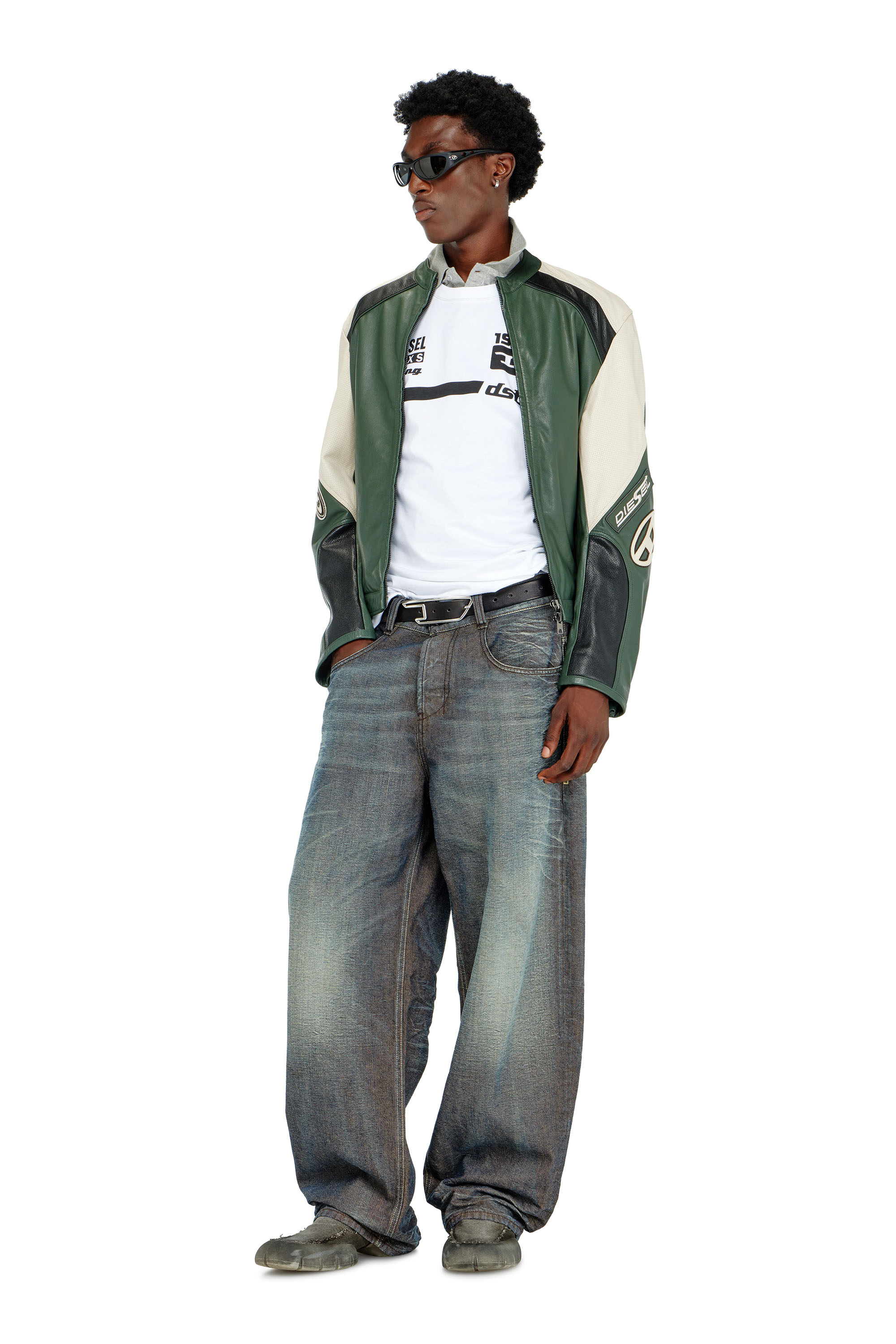 Diesel - T-NORM-V12, T-shirt in cotone con stampe Uomo in Bianco - 2