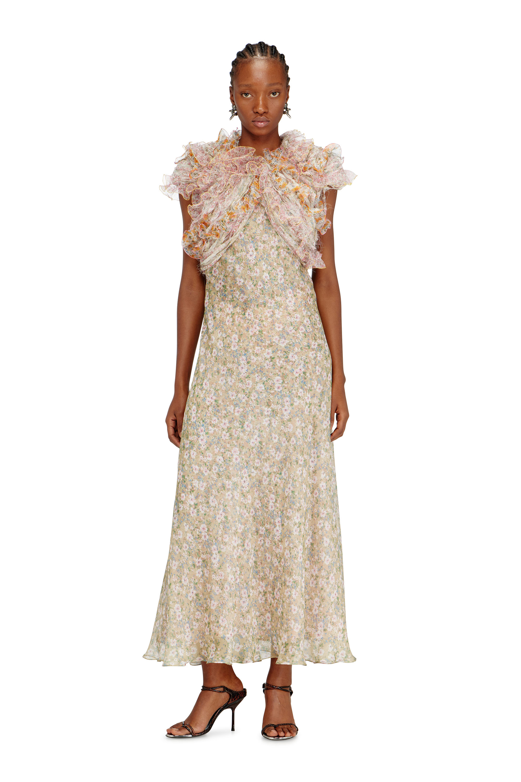 Diesel - D-FIBY, Abito in seta con stampa floreale Donna in Multicolor - 2