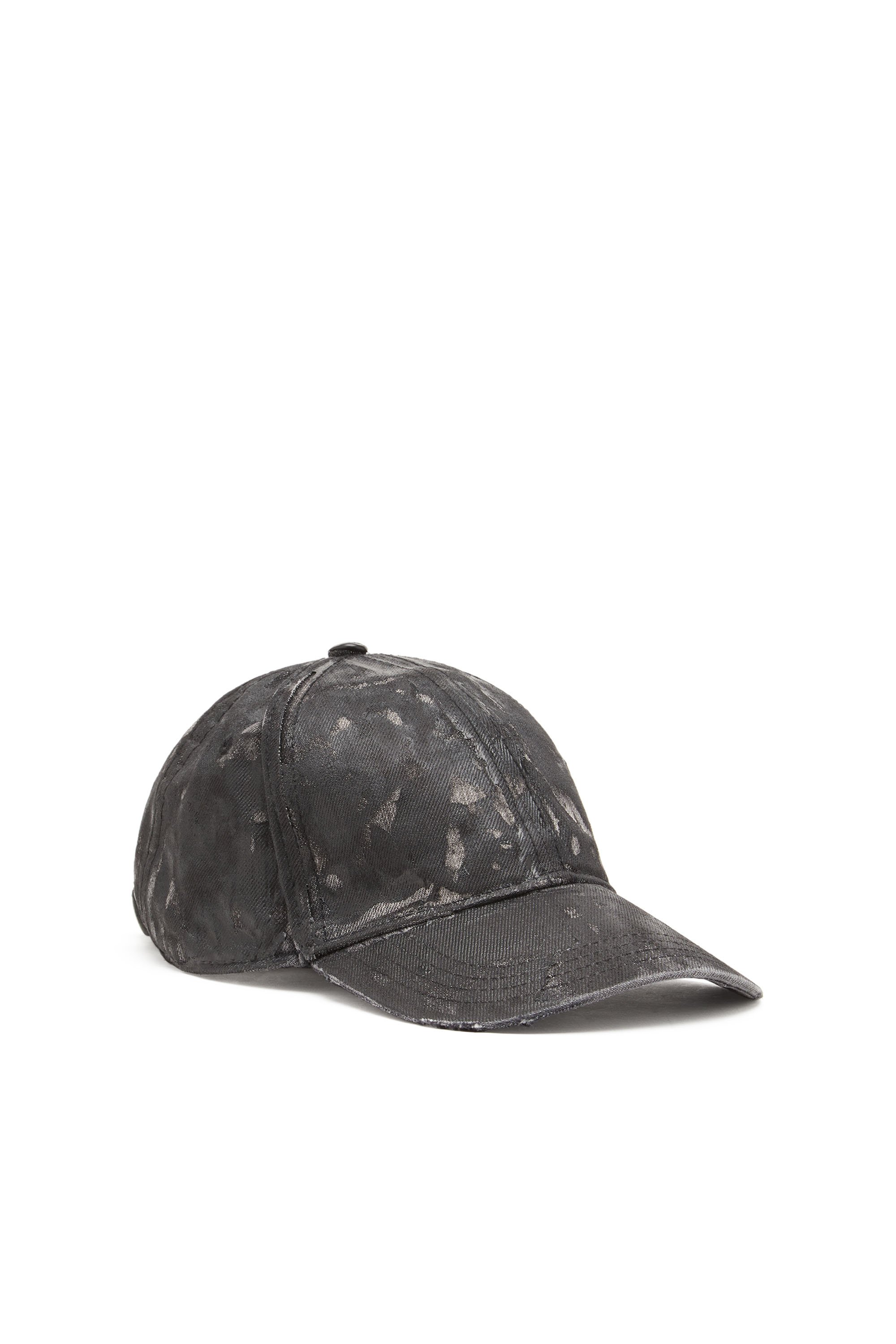 Diesel - C-IRO, Cappello da baseball in denim trattato Uomo in Nero - 1