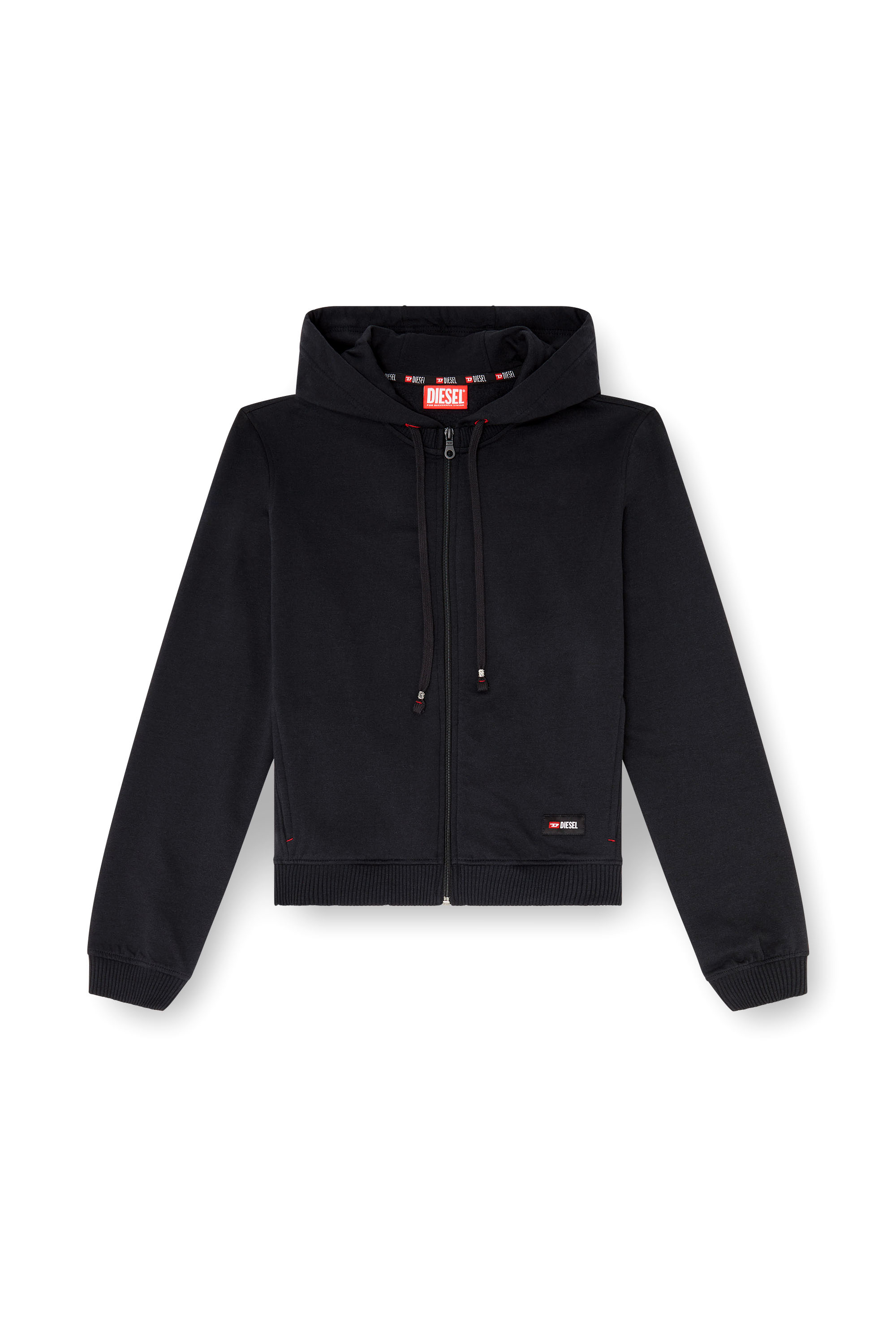 Diesel - HARRIET-D-CORE, Felpa con cappuccio in misto cotone smerigliato Donna in Nero - 2