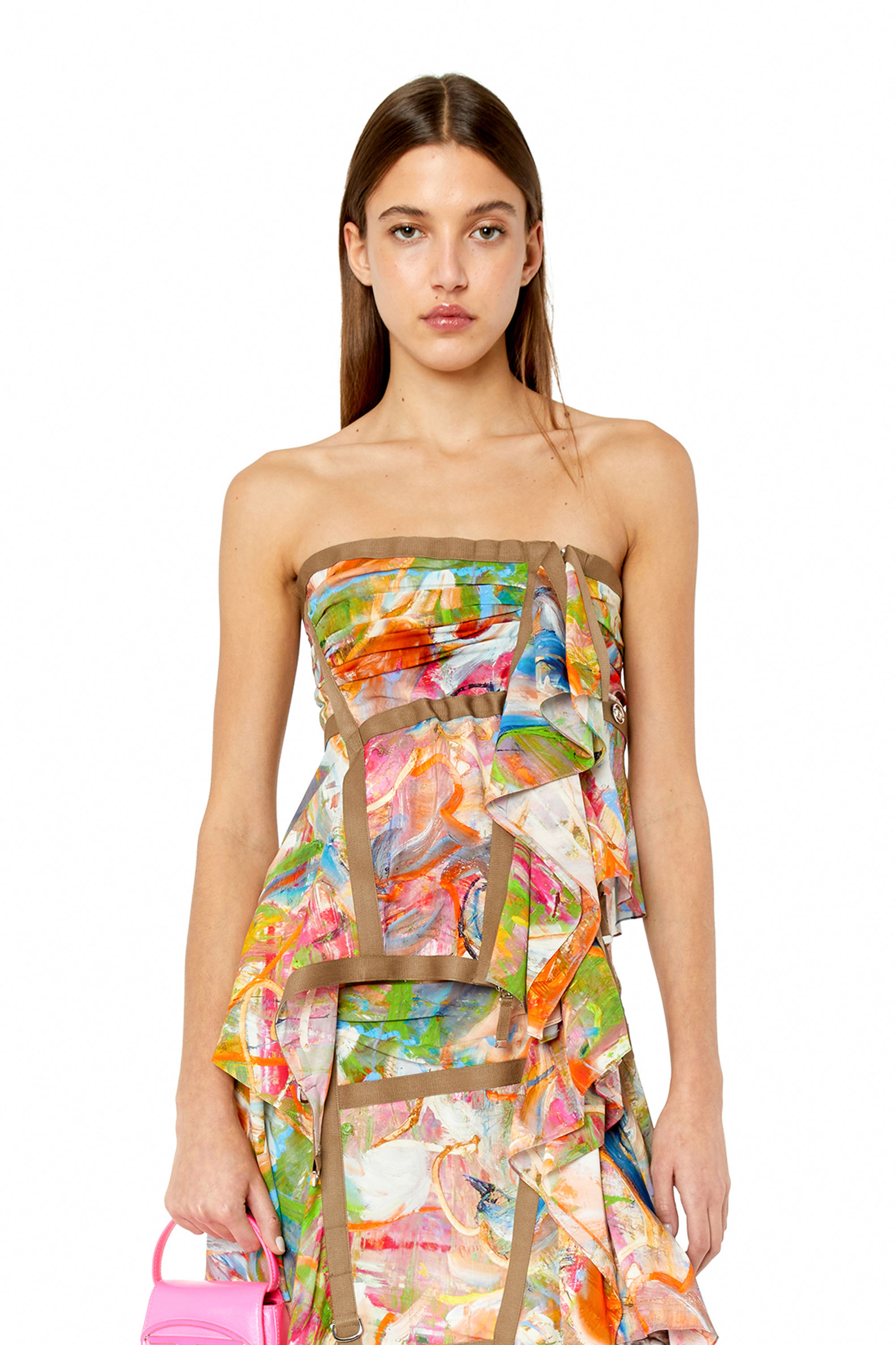 Diesel - T-ANTUR-PRINT, Marrone/Rosso - Image 1