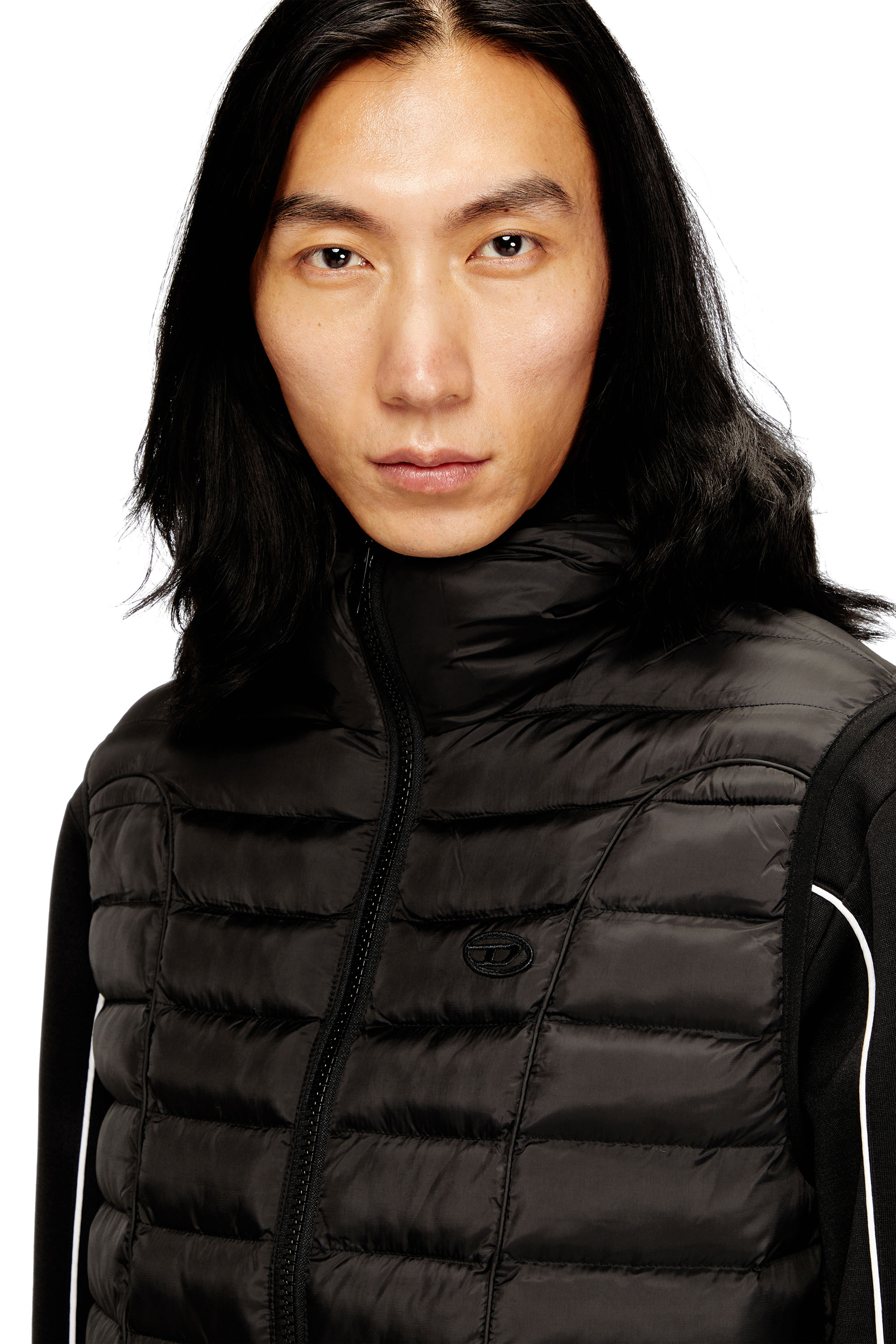 Diesel - W-TEMPLE, Gilet imbottito in nylon leggero Uomo in Nero - 5