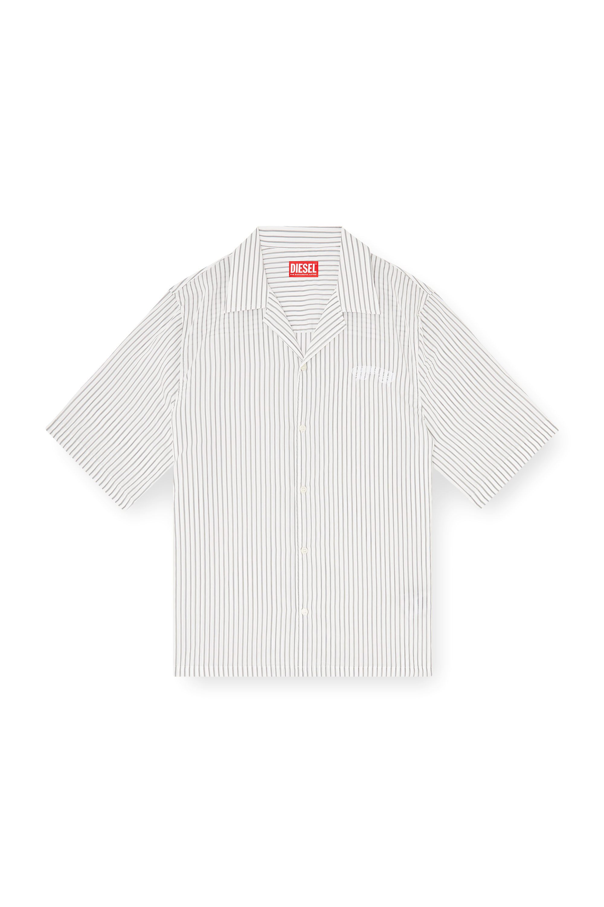 Diesel - S-MAC-EFBV, Camicia a manica corta in modal a righe sottili Uomo in Multicolor - 3