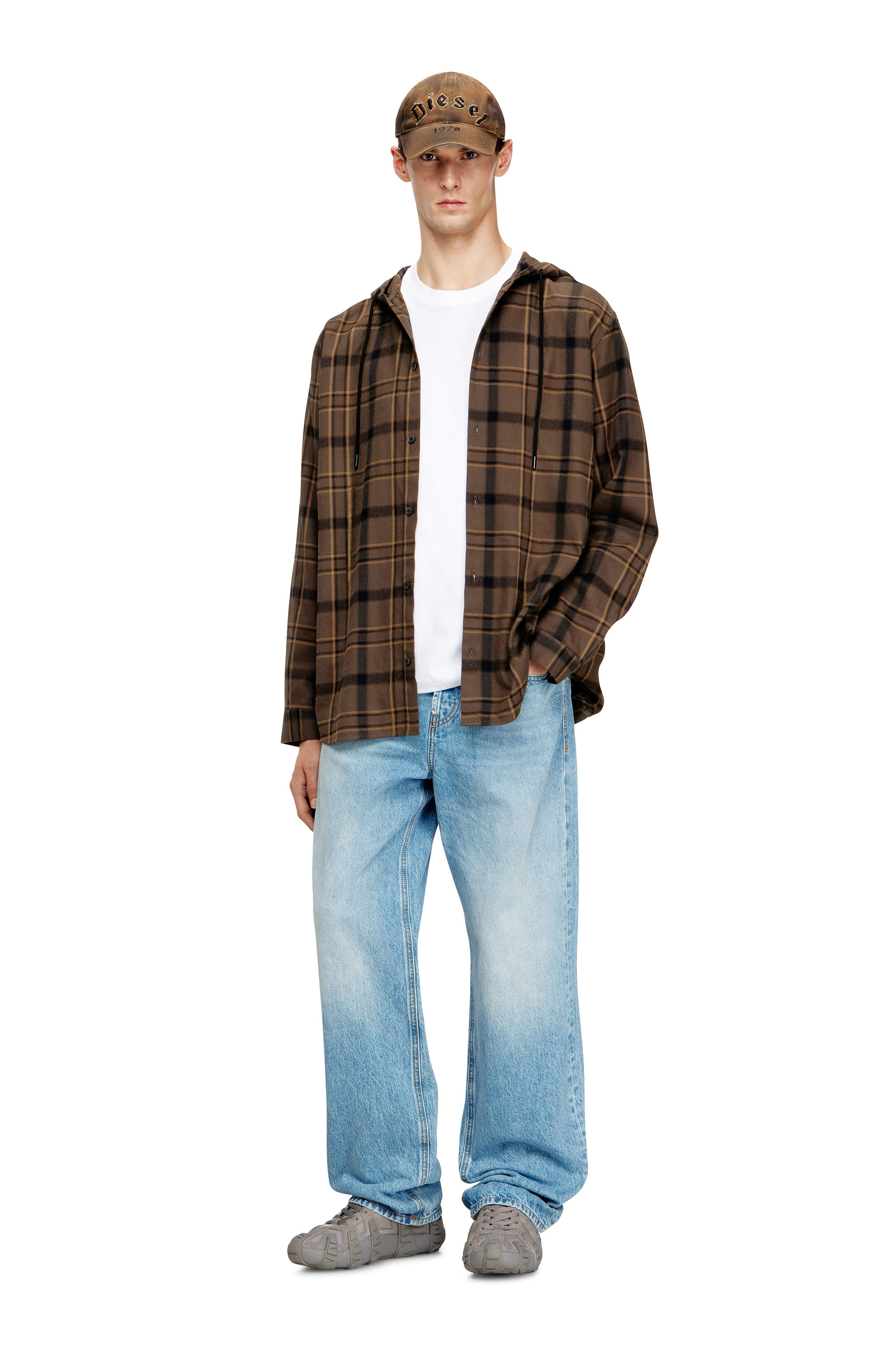 Diesel - T-ADJUST-V5, T-shirt regular in cotone con stampa a rilievo Uomo in Bianco - 2