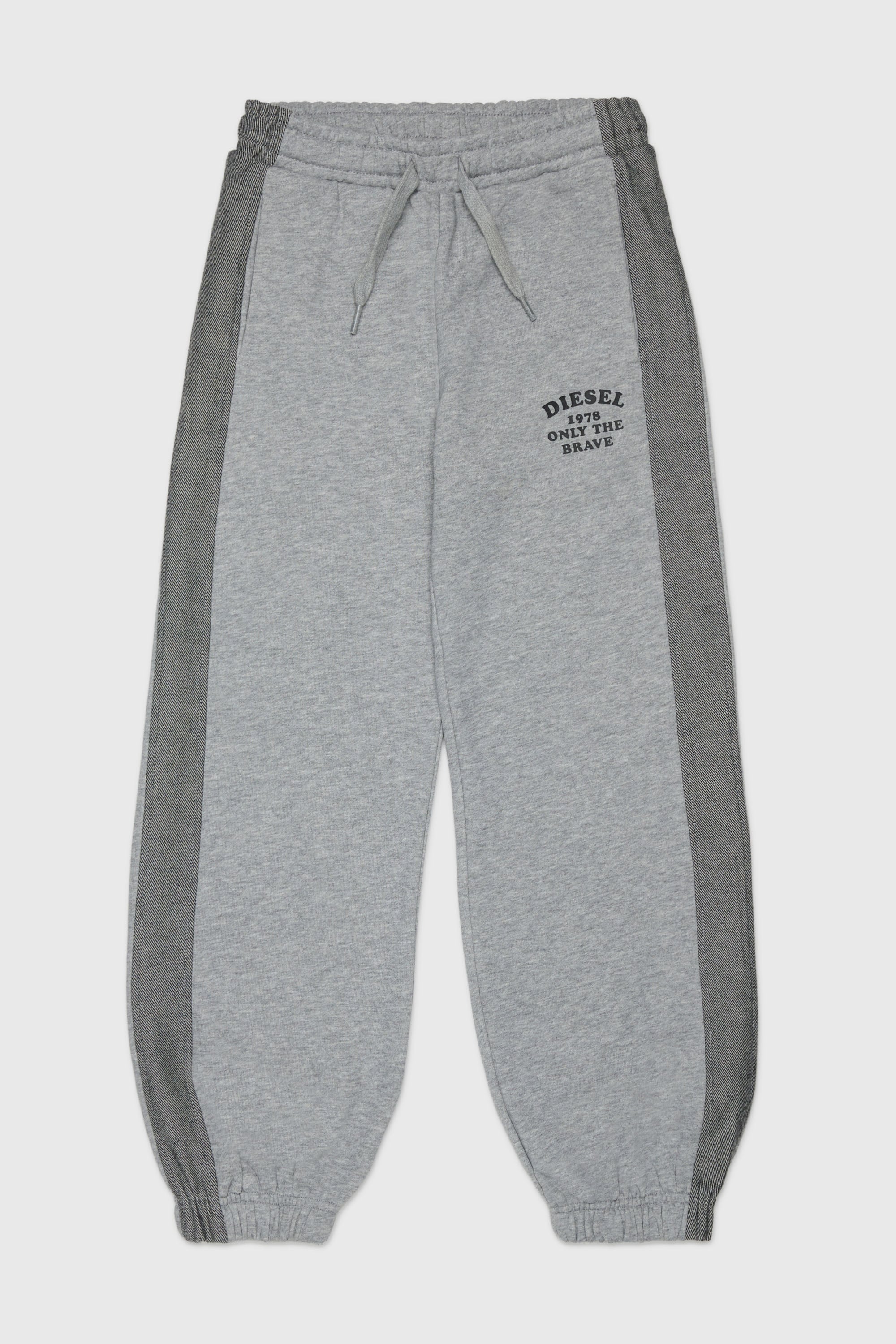 Diesel - PTEAN, Pantaloni da tuta con bande laterali in denim Uomo in Grigio - 1
