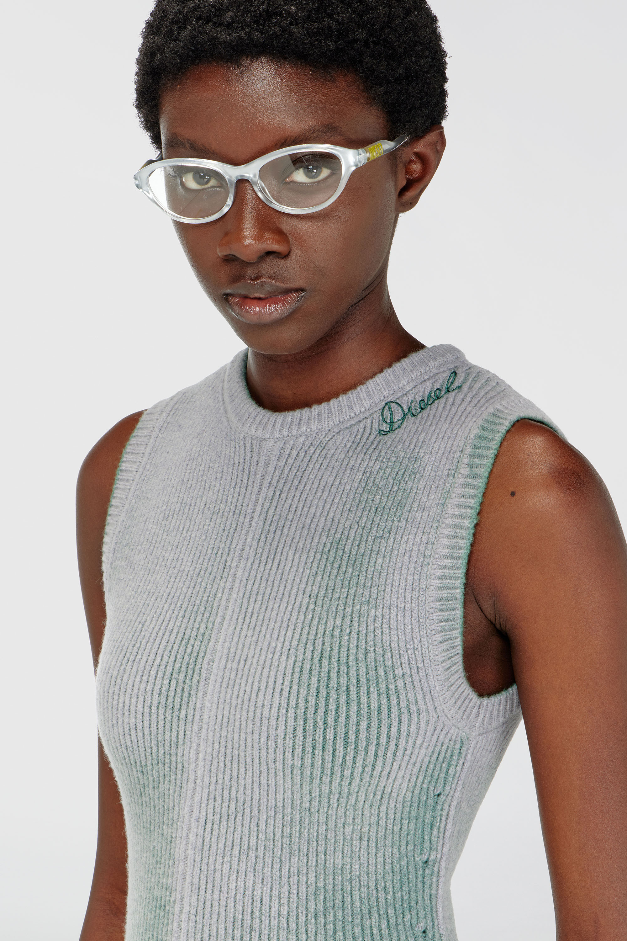 Diesel - M-RAREM, Tuta in maglia con motivo floreale Donna in Multicolor - 5