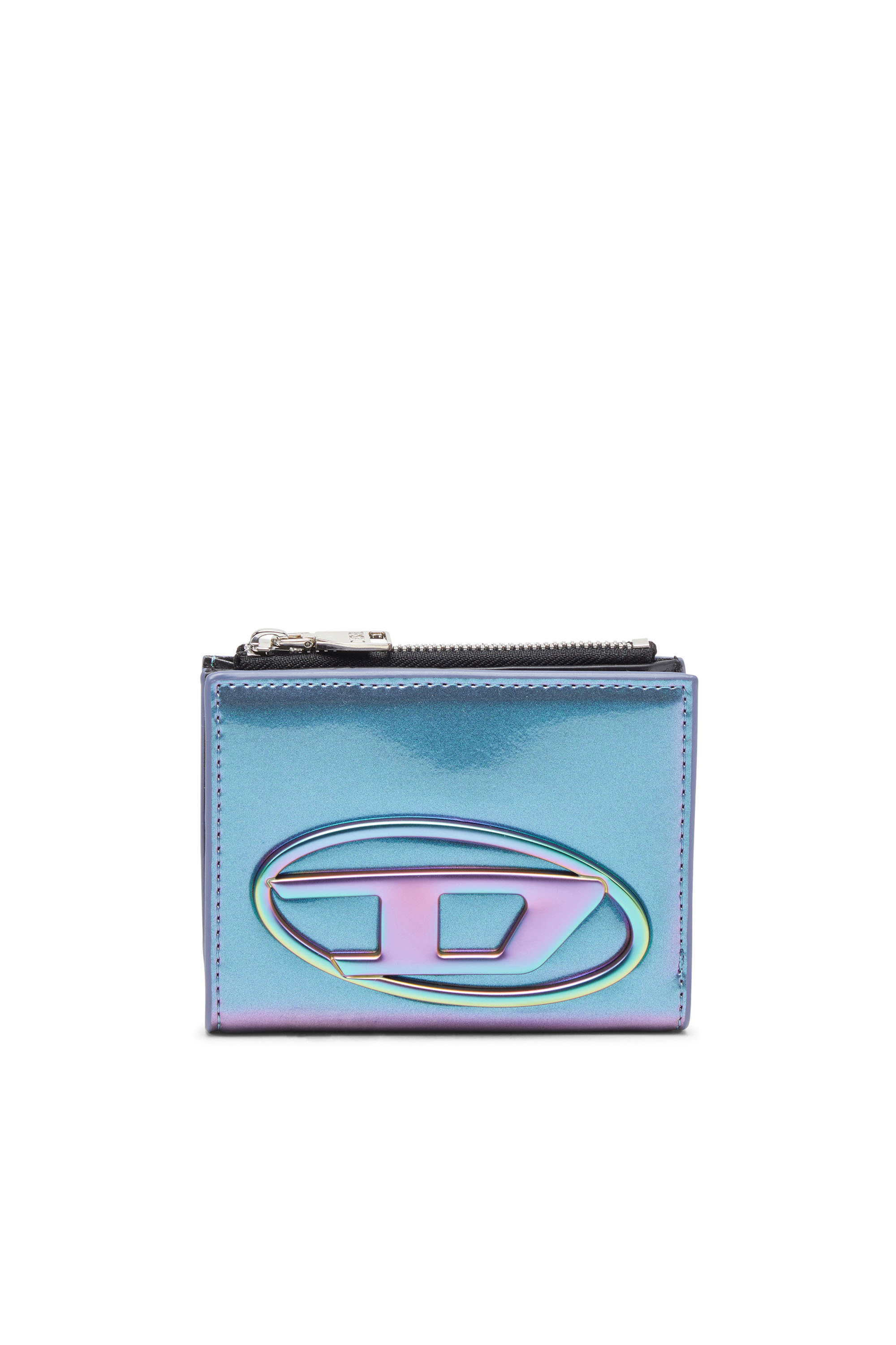 Diesel - 1DR BI-FOLD ZIP II, Donna Piccolo portafoglio iridescente in Blu - Image 1