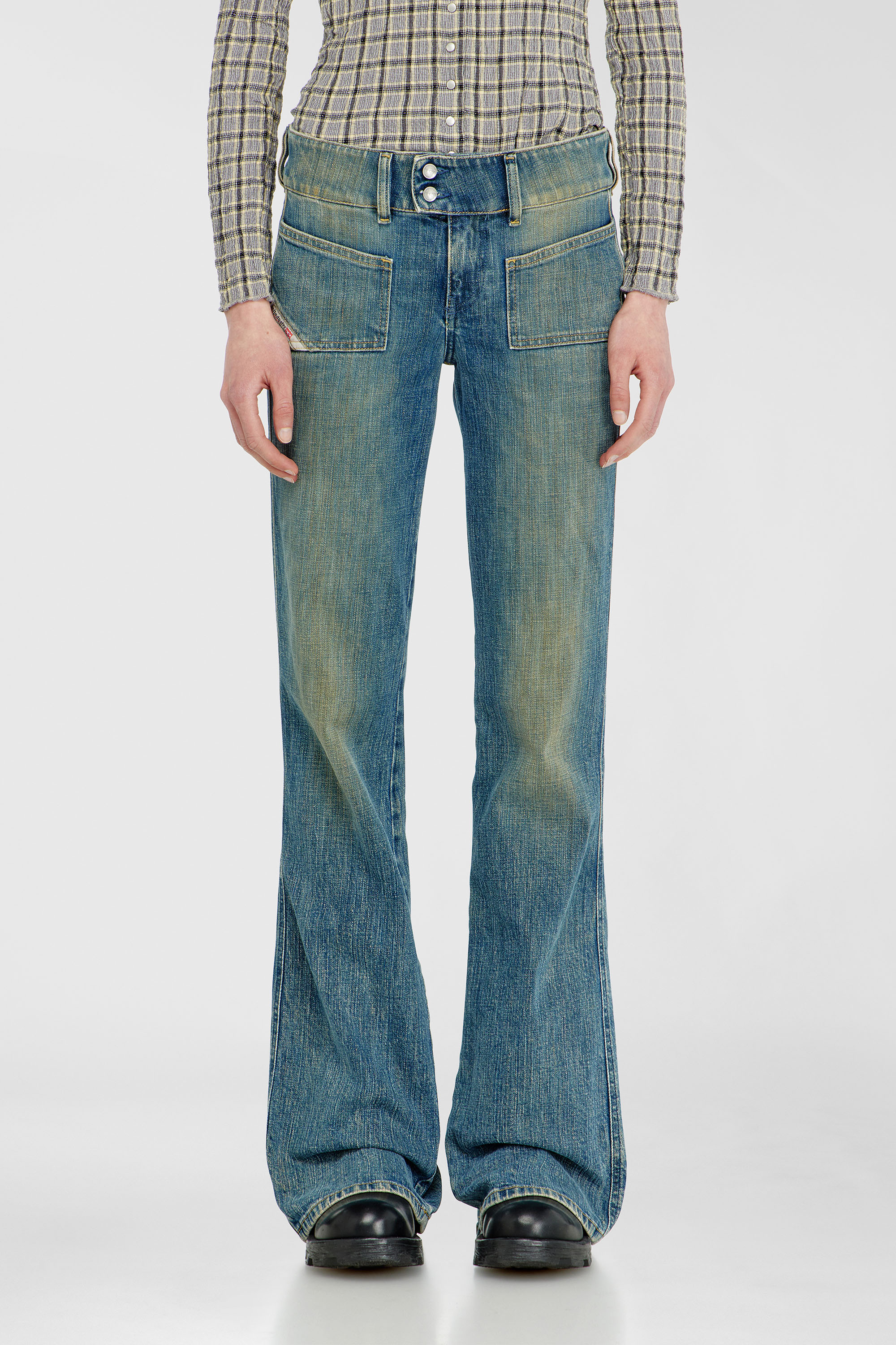 Diesel - Bootcut Jeans D-Hush 007EJ Donna, Blu medio - Image 1