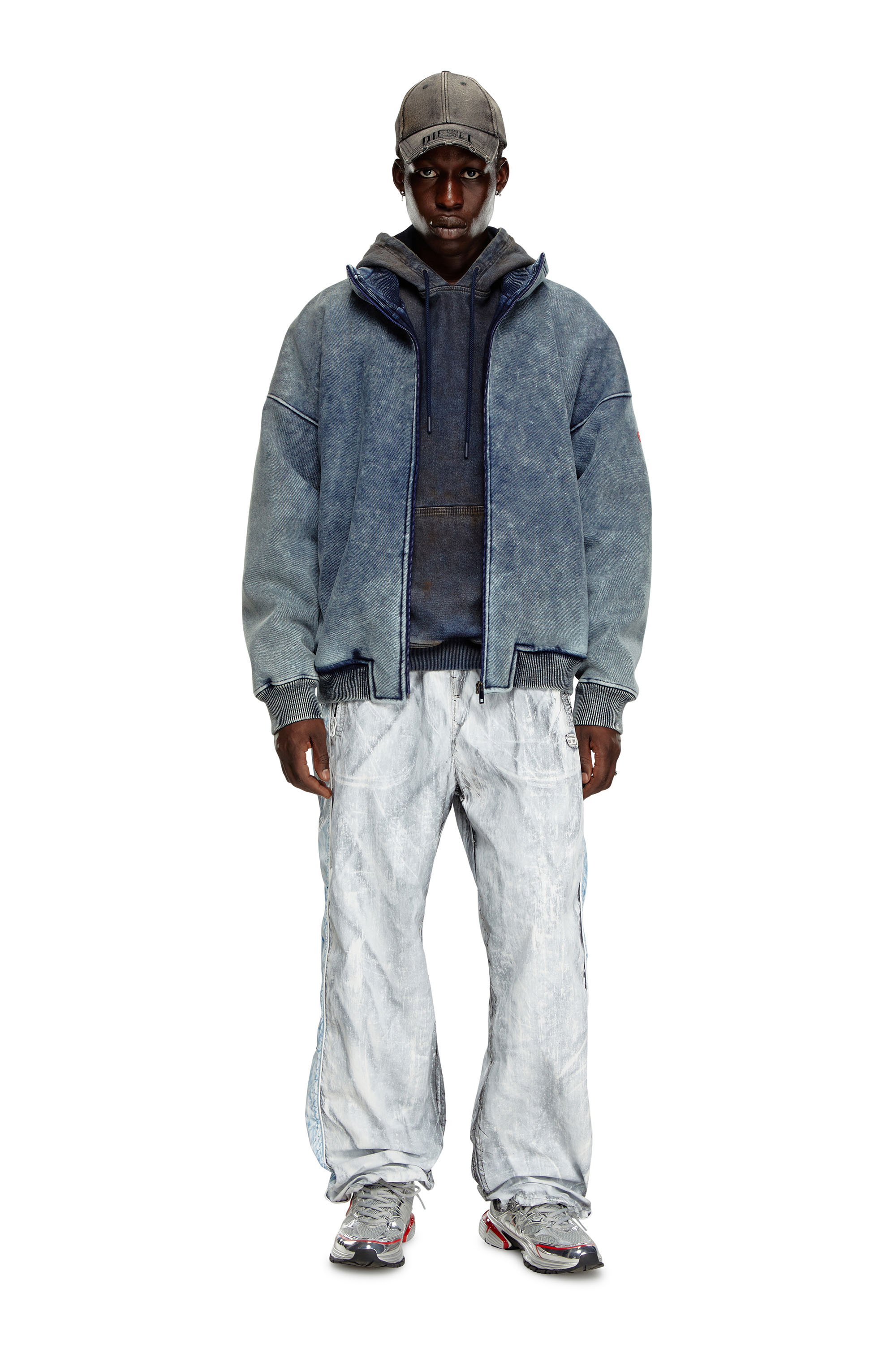 Diesel - S-BATEL, Giacca in jersey e teddy fabric Uomo in Blu - 1