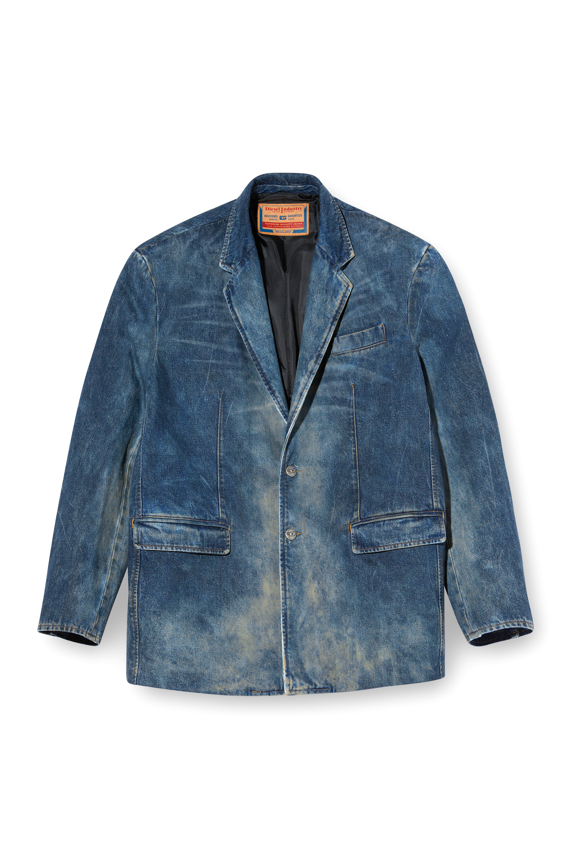 Diesel - D-OVER-DD, Blazer in denim trattato a mano Unisex in Blu - 4