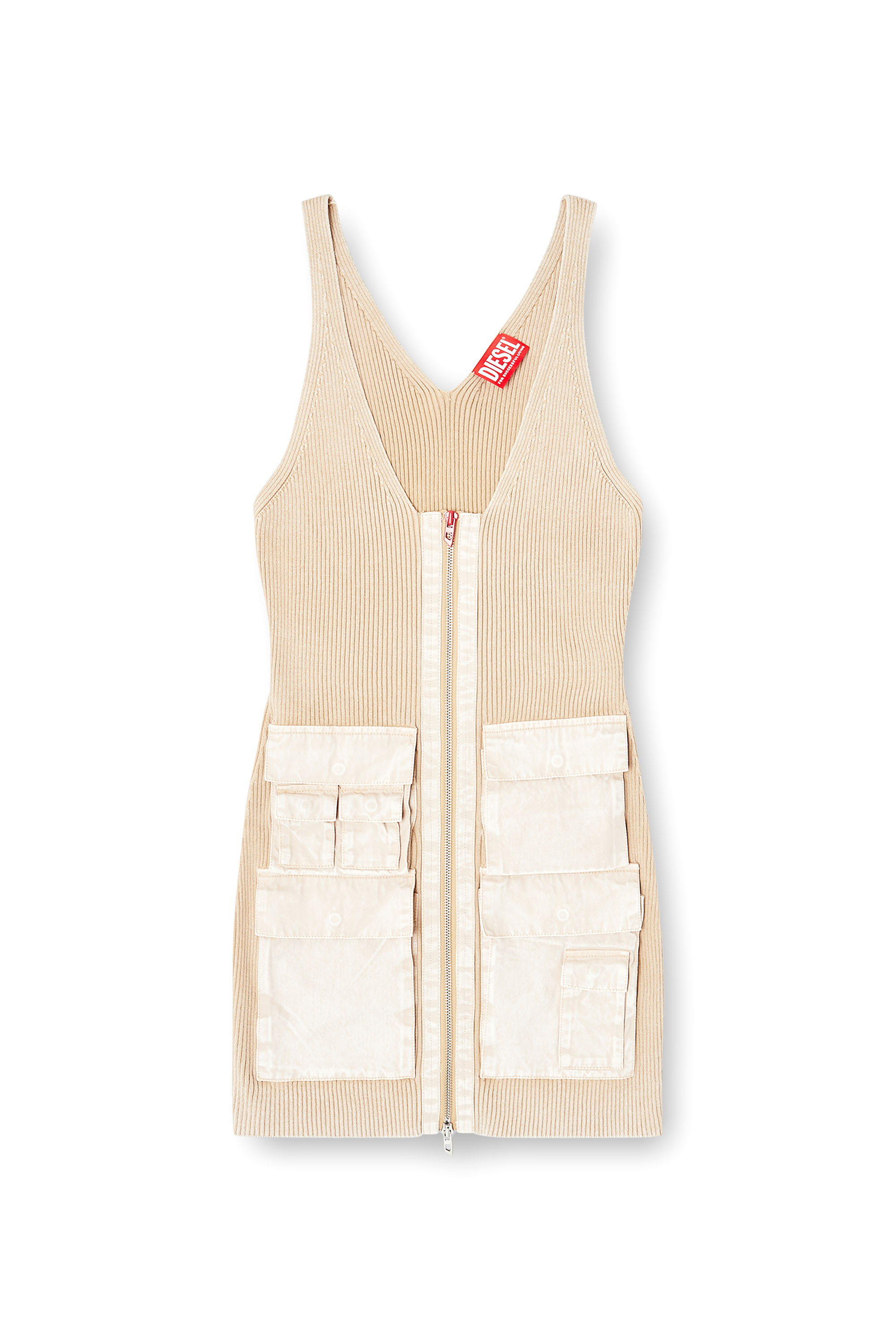 Diesel - M-GABRIELLE, Abito corto lavorato a costine con tasche cargo Donna in ToBeDefined - 1