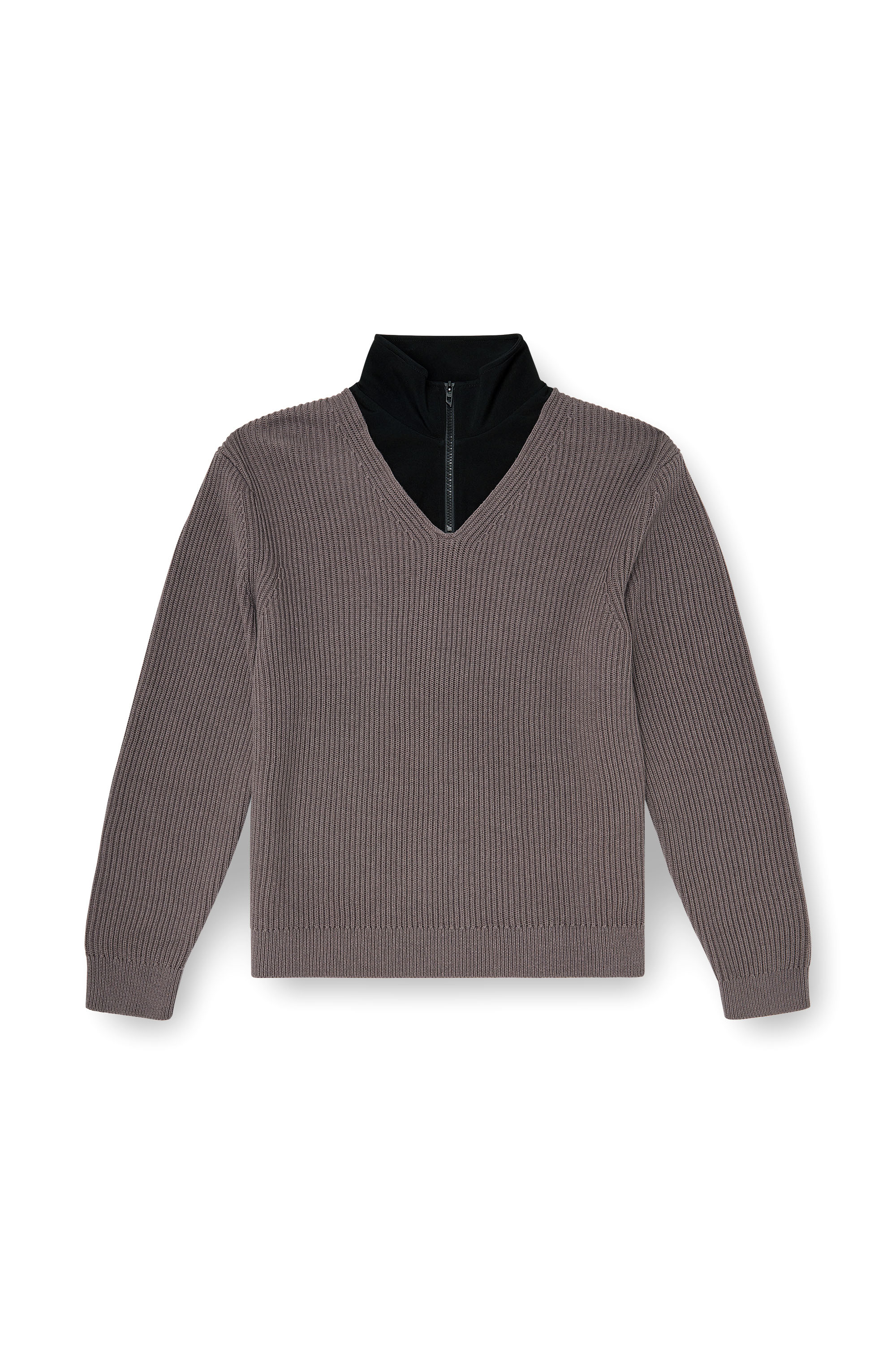 Diesel - K-MAMU, Pullover mezza zip con collo a strati Uomo in Multicolor - 2