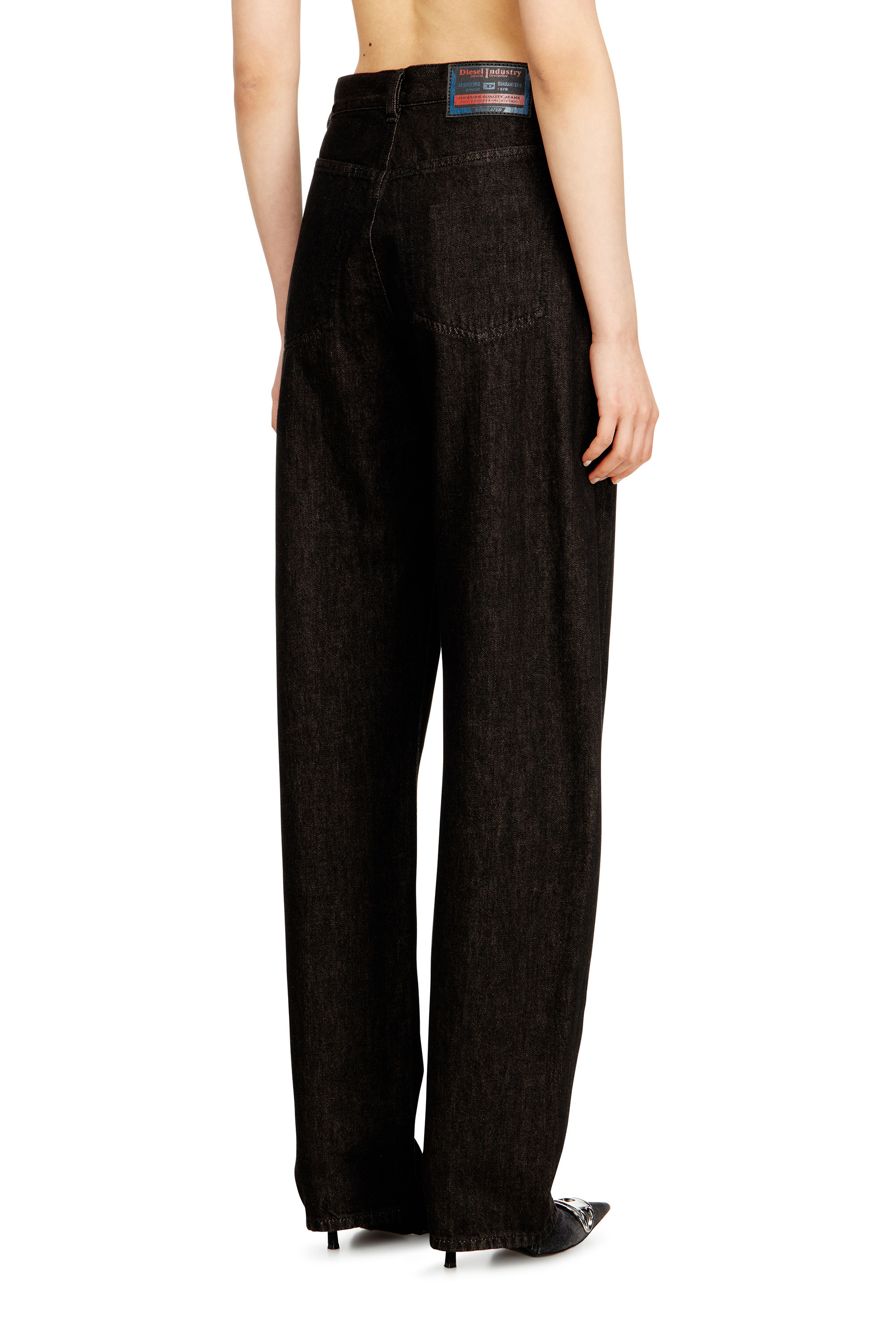 Diesel - Relaxed Jeans 1974 D-Ellz 09N25 Donna, Nero/Grigio scuro - Image 4