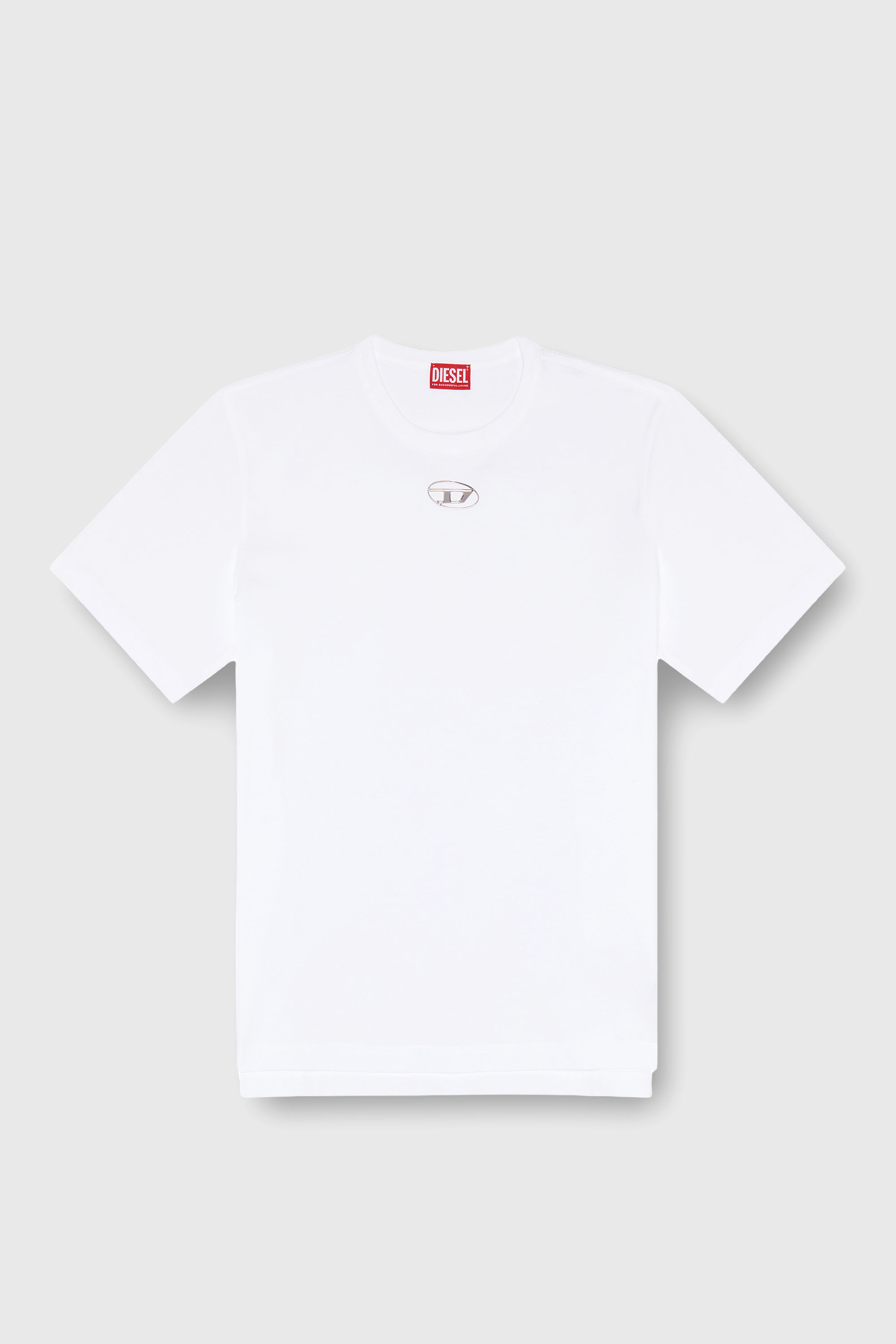 Diesel - T-ADJUST-OD, T-shirt con Oval D metallica Uomo in Bianco - 2