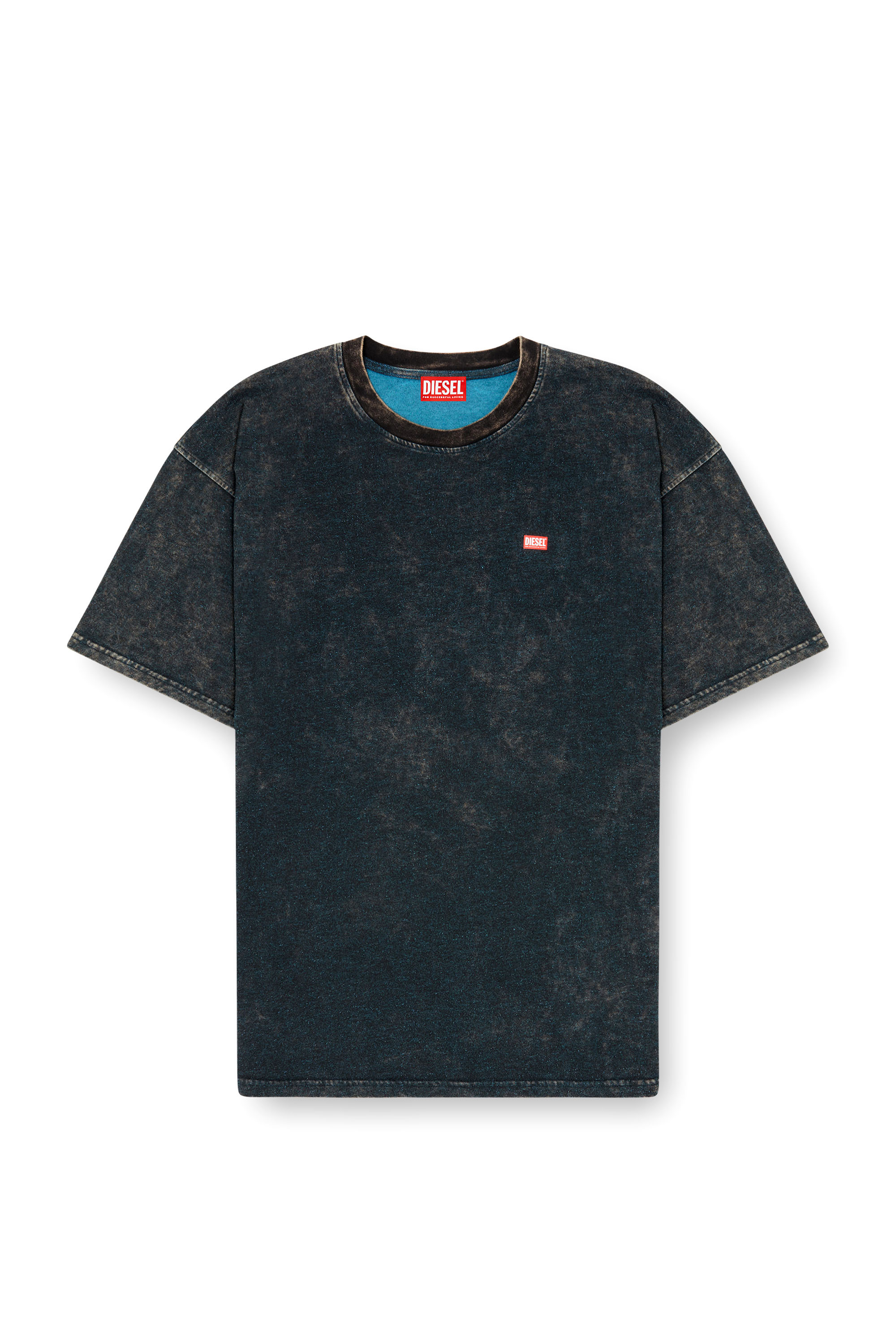 Diesel - T-BOXT-T4, T-shirt in jersey vanisèe con logo Uomo in Nero - 3