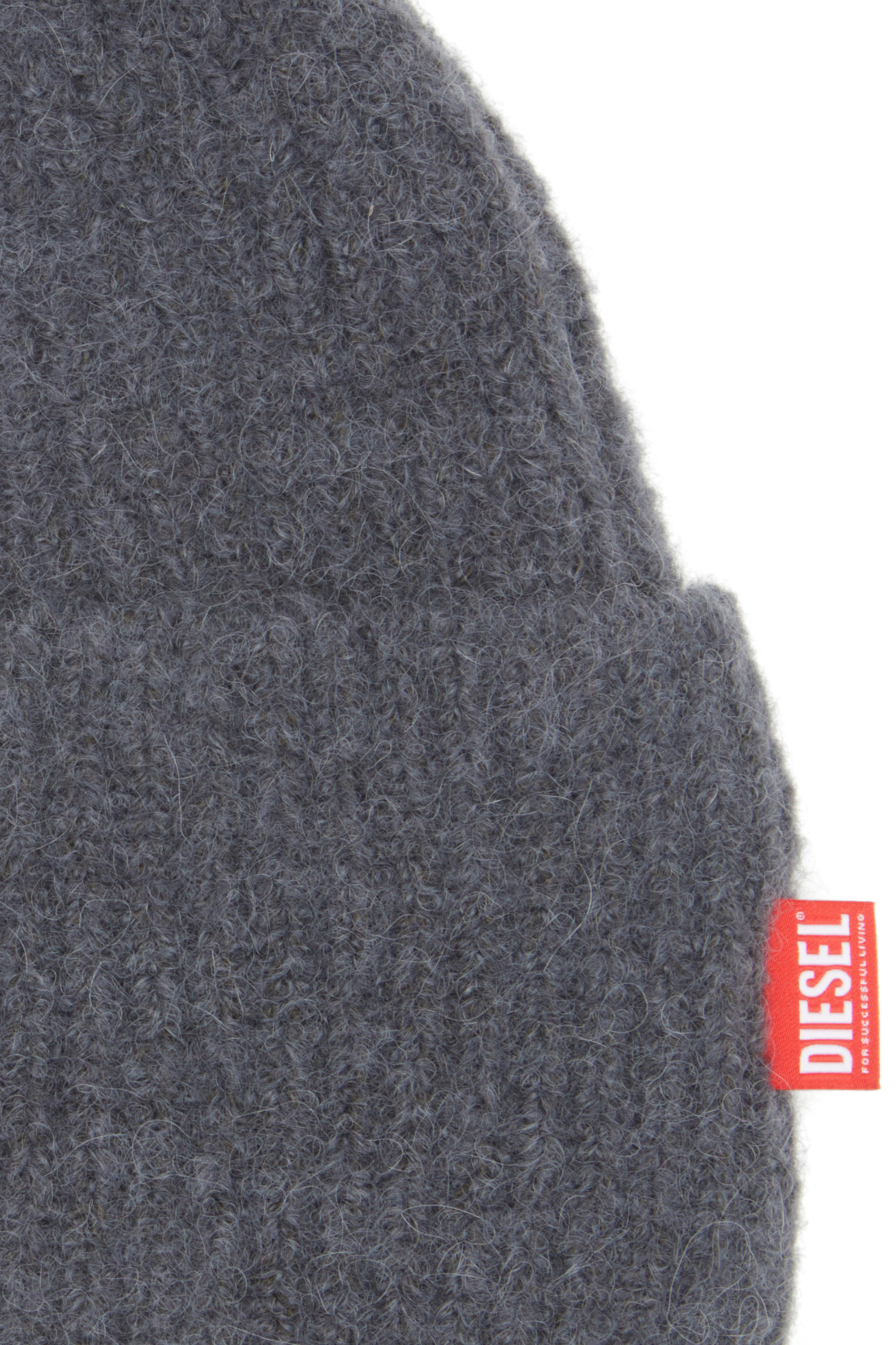 Diesel - K-LOLLO-HAT, Beanie in alpaca a costine Unisex in Grigio - 3