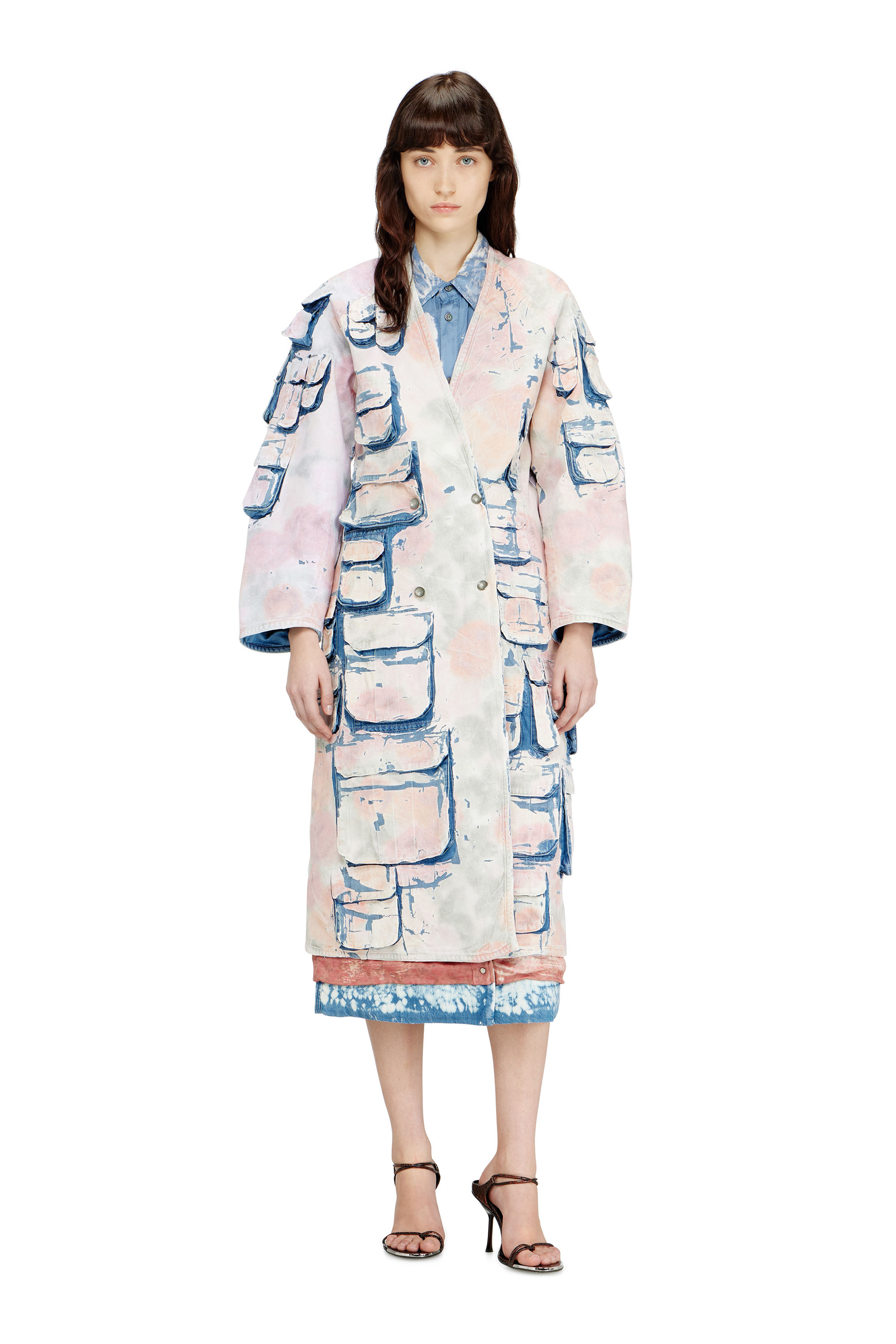 Diesel - DE-SELDOR-FSI, Cappotto in denim e jersey peel-off Donna in Multicolor - 2