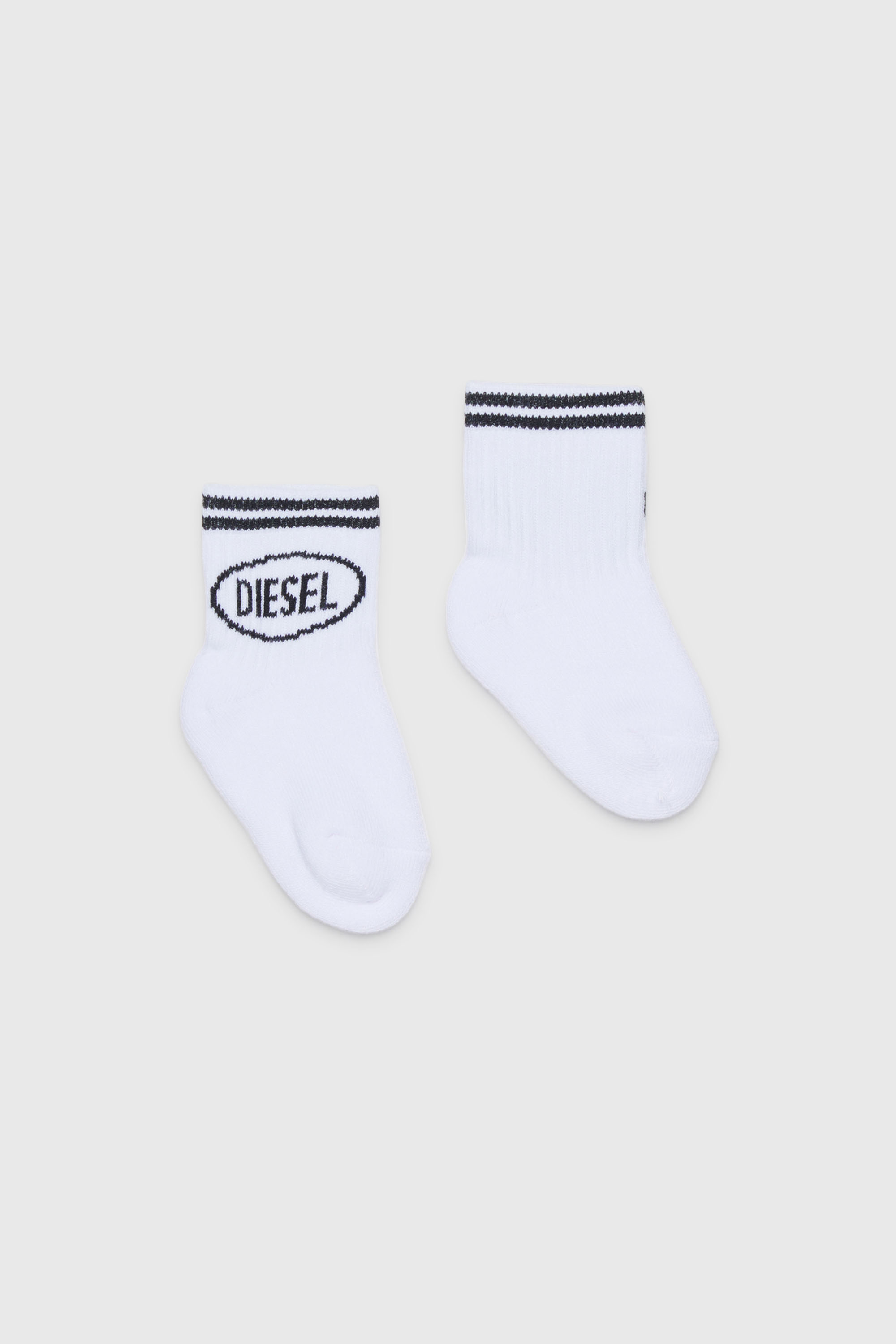 Diesel - ZOLPYB, Calzini in cotone con polsini a righe Unisex in Multicolor - 1