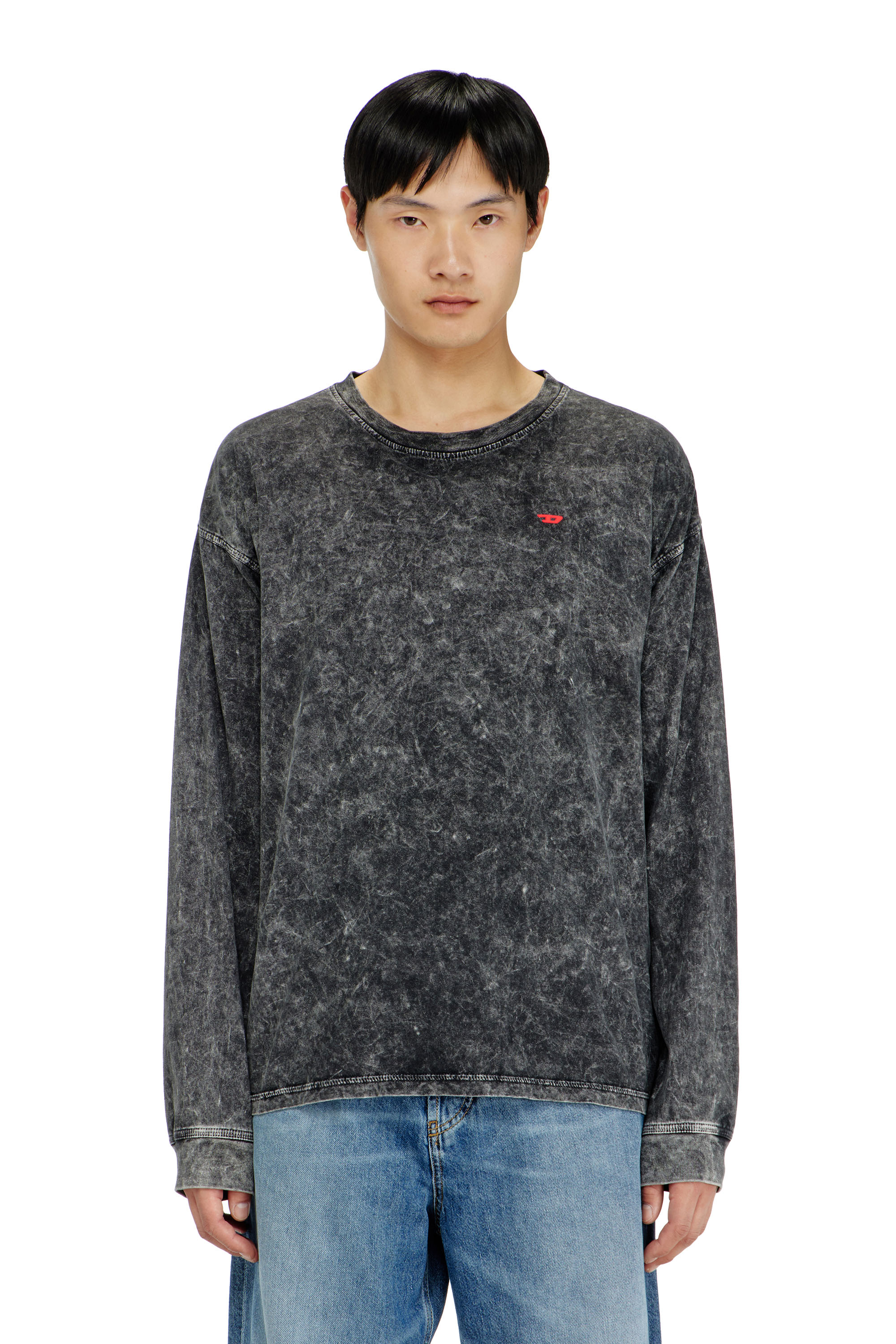 Diesel - T-BOXT-LS-AA5, T-shirt a manica lunga con effetto lavorato Uomo in ToBeDefined - 1