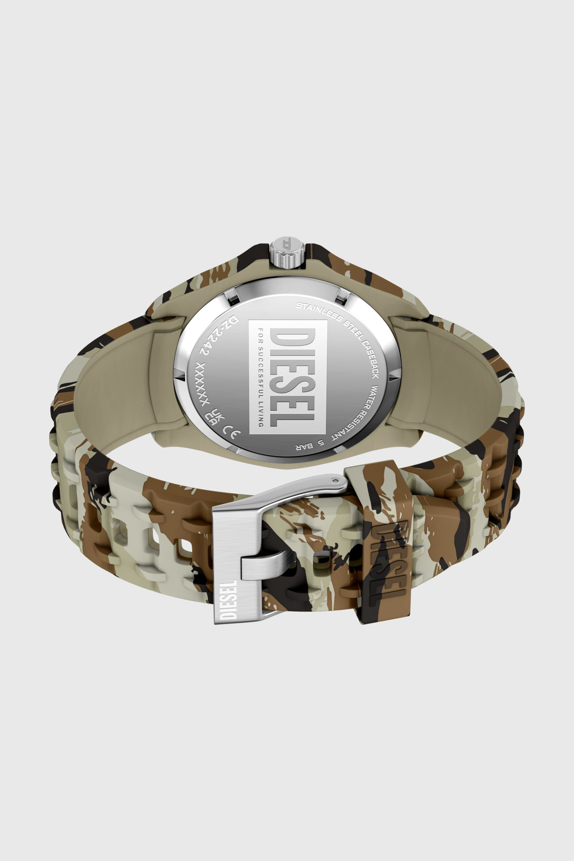 Diesel - DZ2242 WATCH, Orologio Stinger camo in silicone Uomo in Multicolor - 5