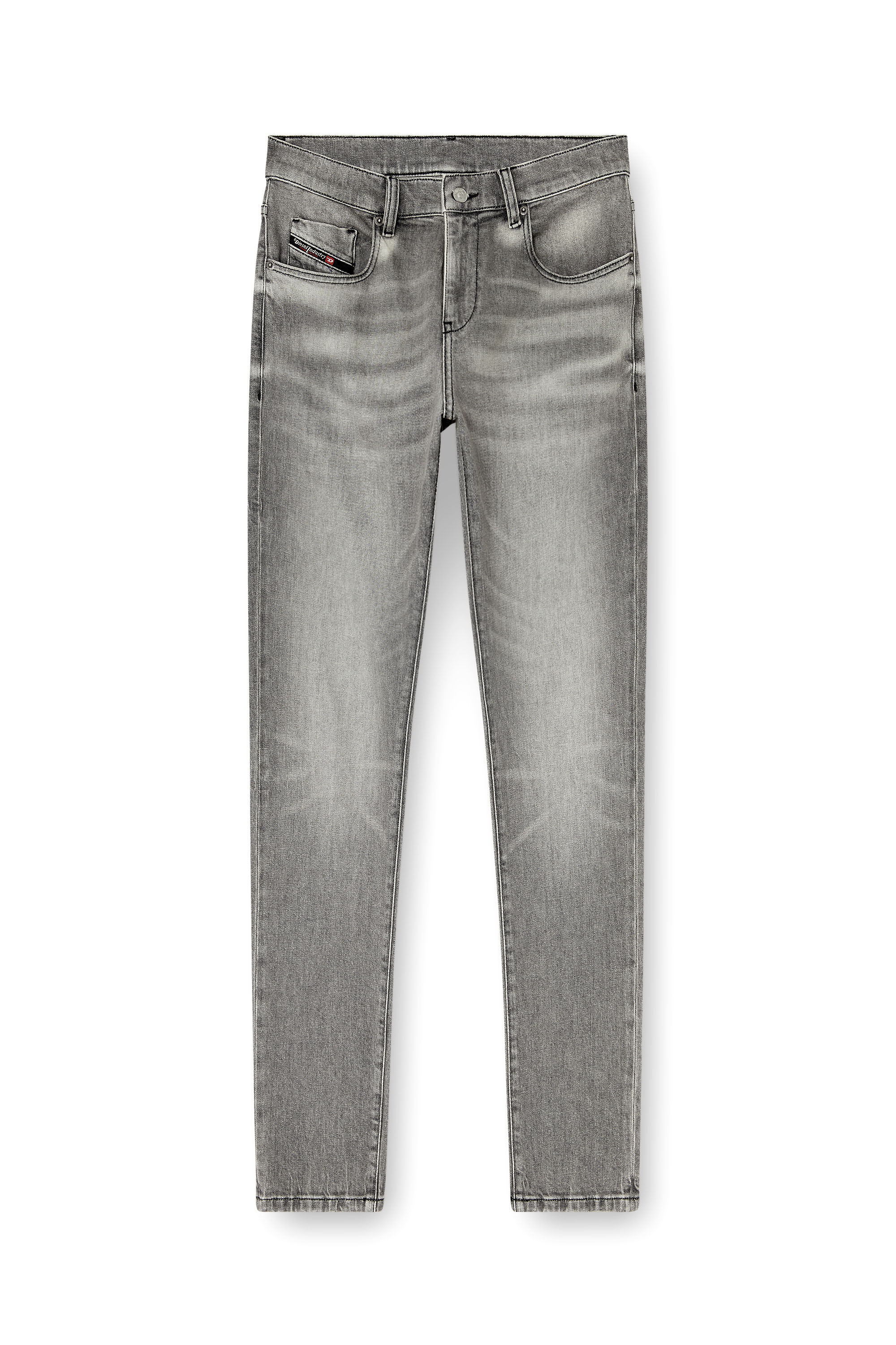 Diesel - Slim Jeans 2019 D-Strukt 0KBBL Uomo, Grigio Chiaro - Image 3