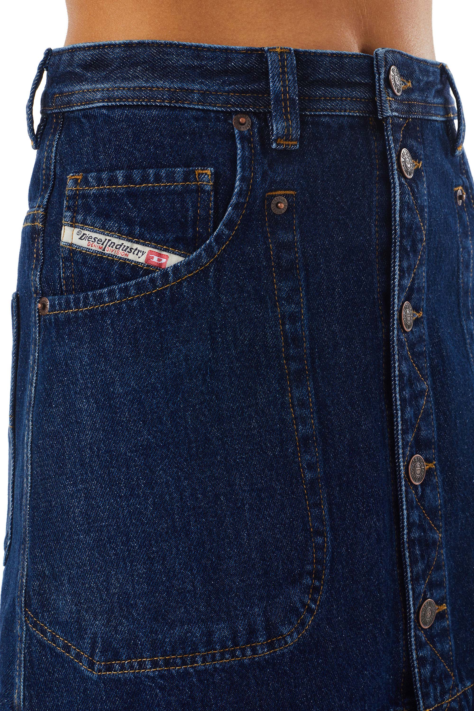 Diesel - DE-ALBUS A-LINE SKIRT, Minigonna svasata in denim Donna in Blu - 6