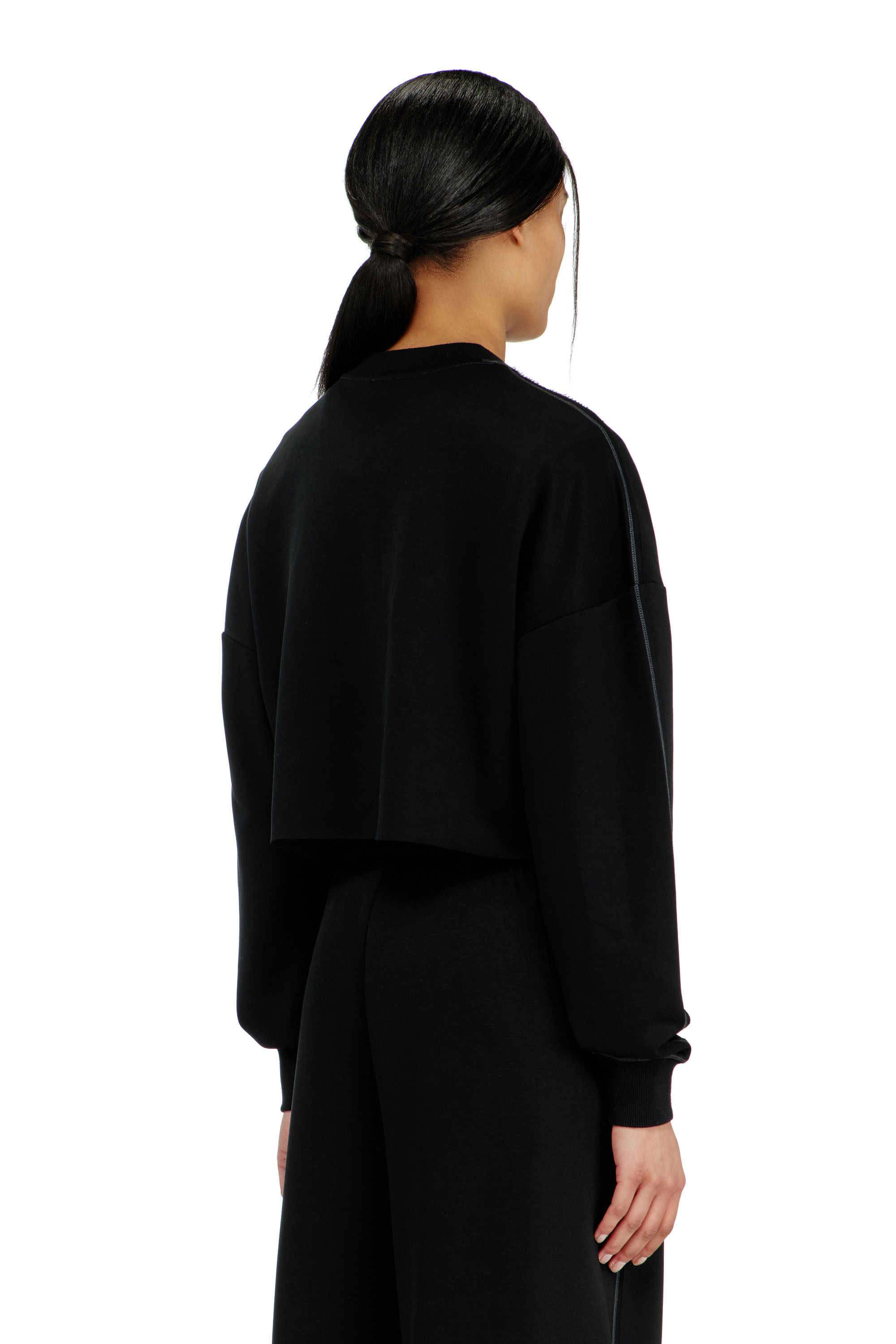 Diesel - BLAKE-UTLT, Crop top in scuba leggero stretch Donna in Nero - 3