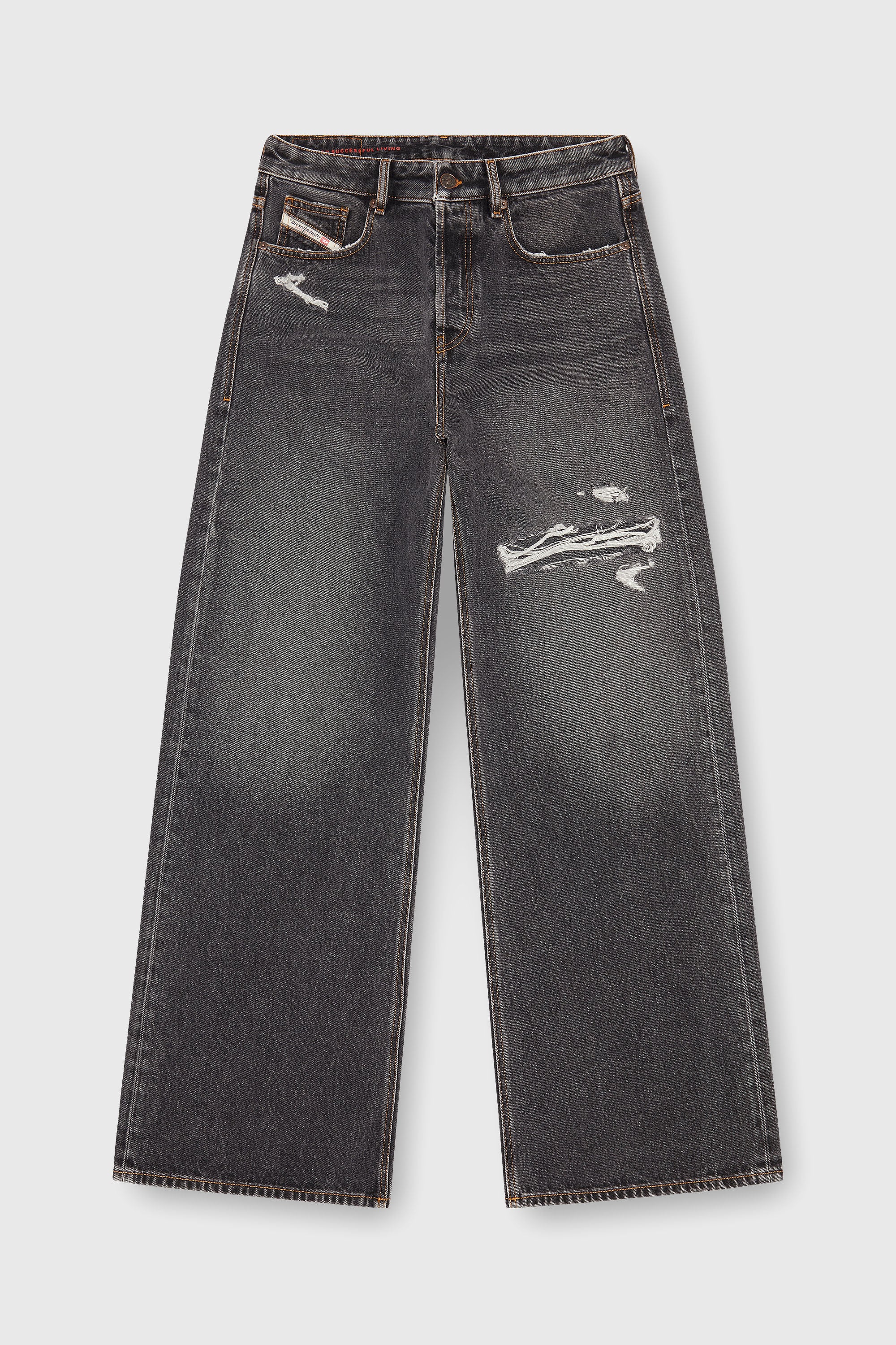 Diesel - Relaxed Jeans D-Rise 007F6 Uomo, Nero/Grigio scuro - Image 2