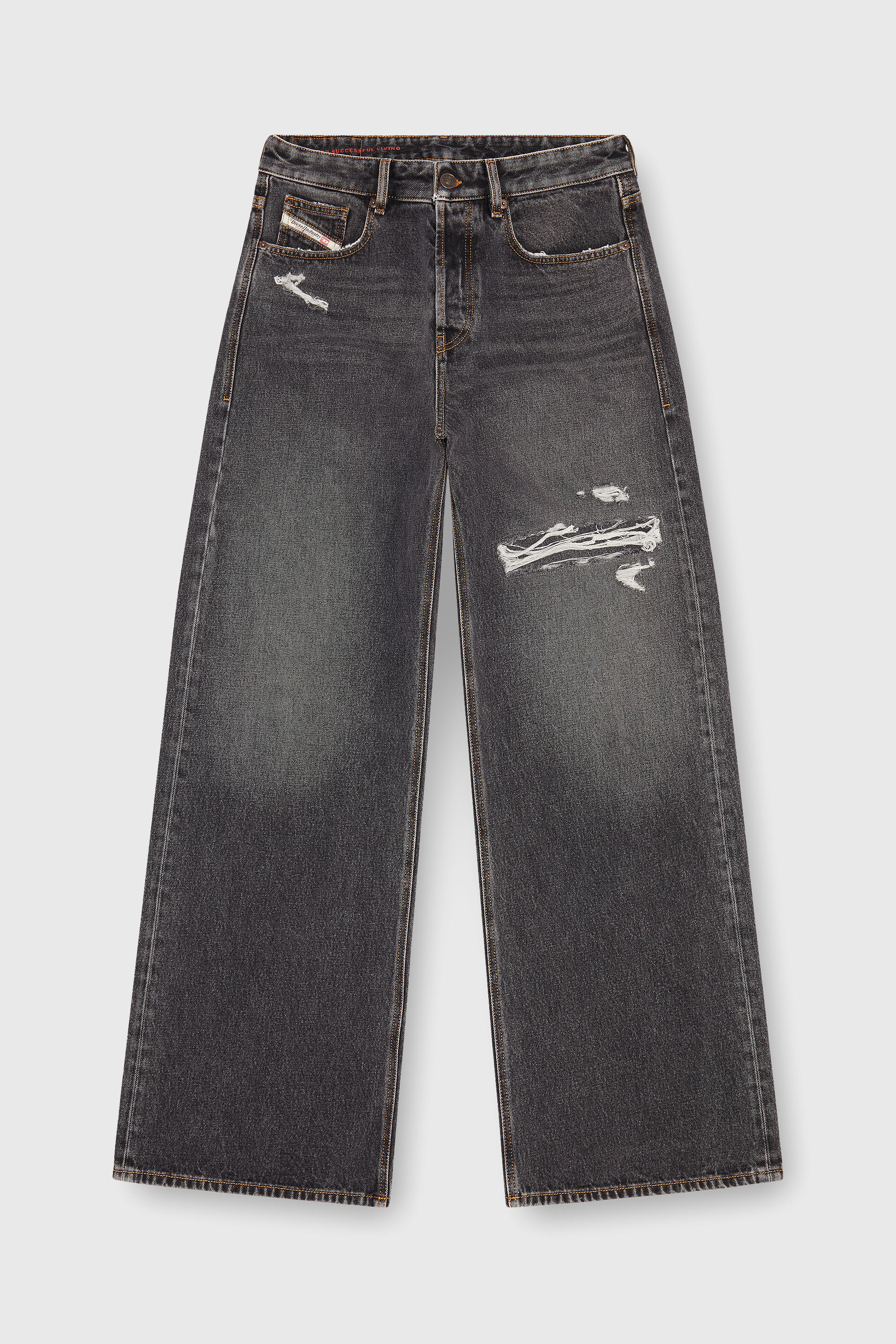 Diesel - Relaxed Jeans D-Rise 007F6 Uomo, Nero/Grigio scuro - Image 4
