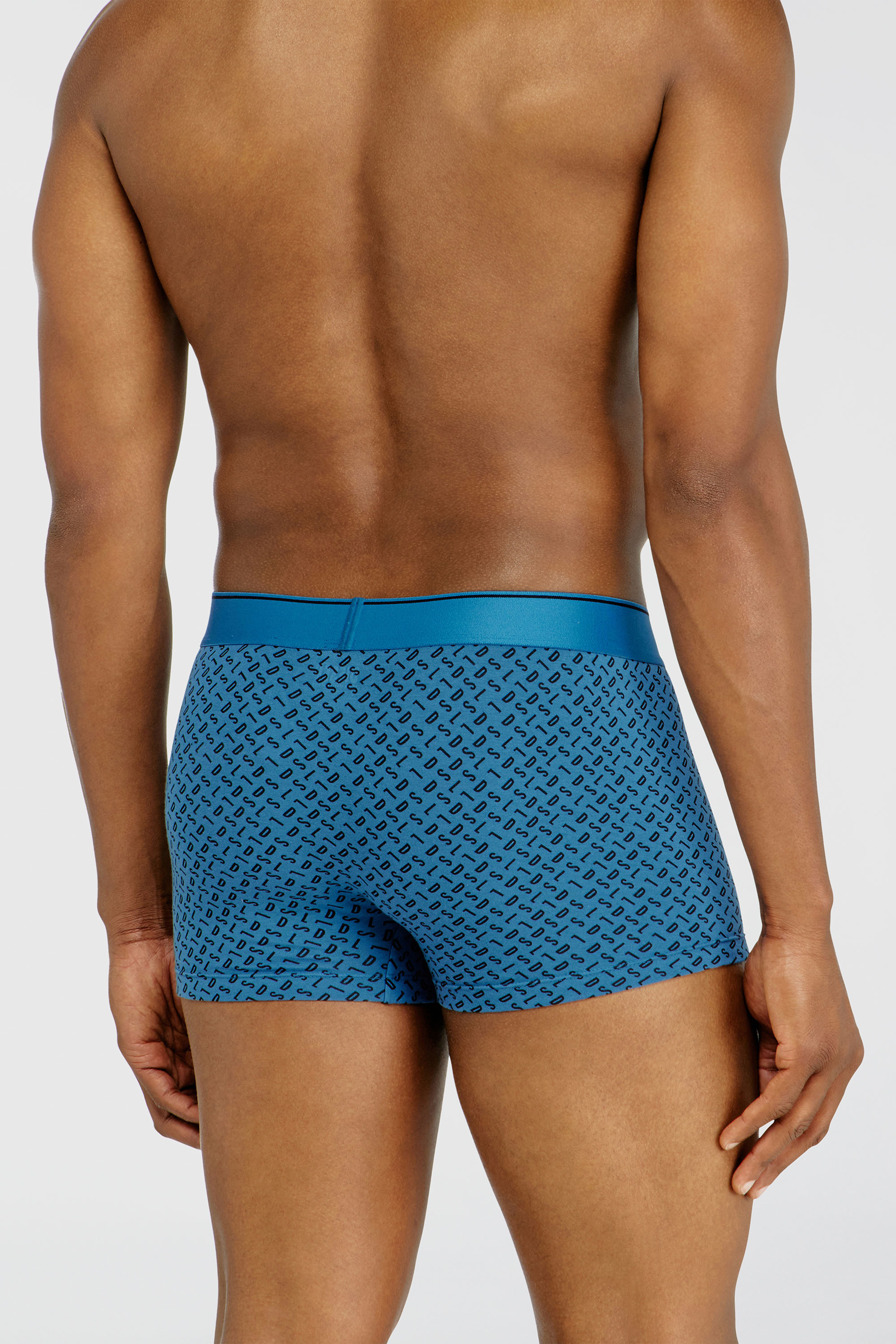 Diesel - DAMIEN-D-BOX-3PACK, Set da tre boxer stretch in cotone con monogram Uomo in Blu - 4