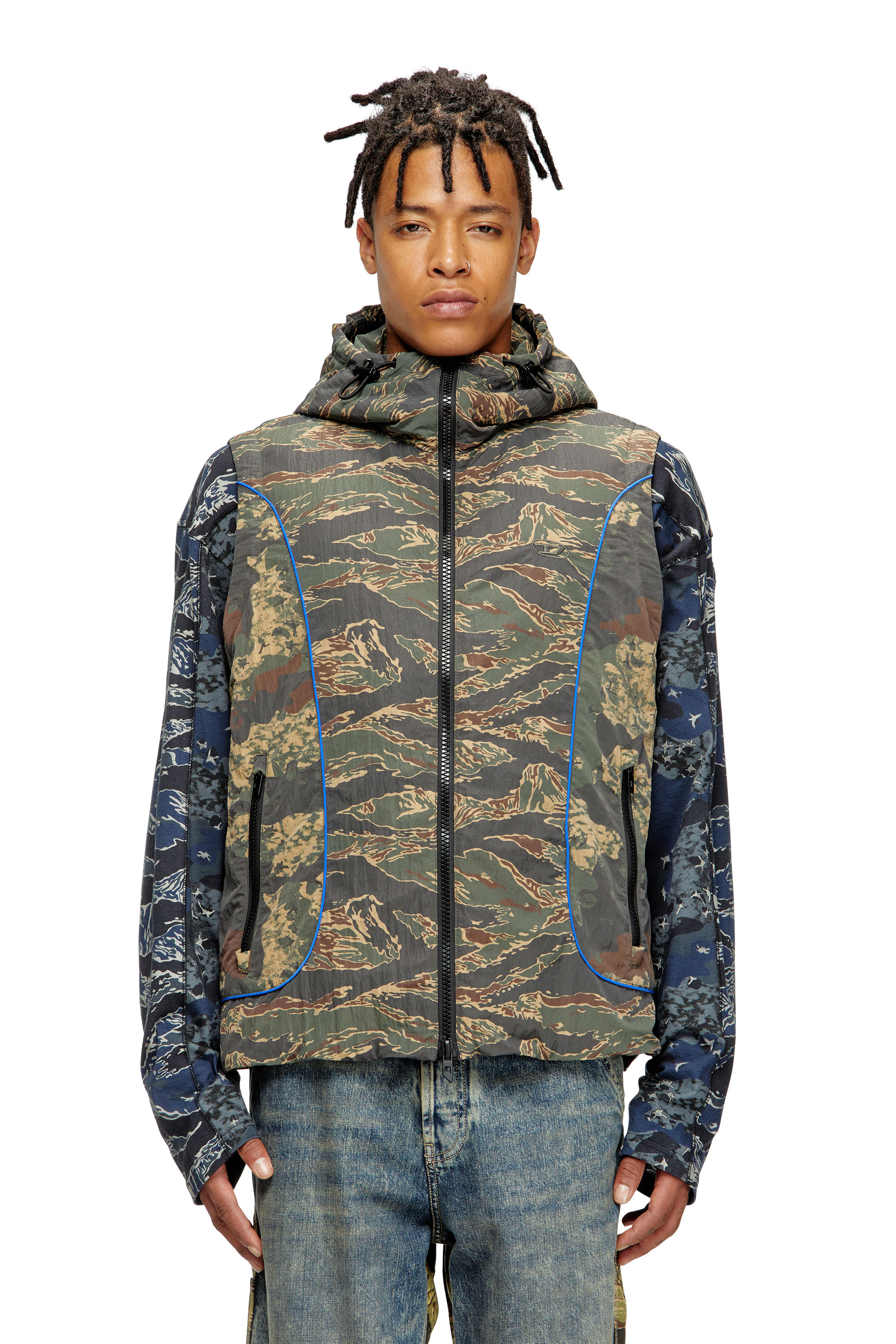 Diesel - J-OSTEND-SL-CAMU, Gilet con cappuccio e stampe camouflage Uomo in Multicolor - 3