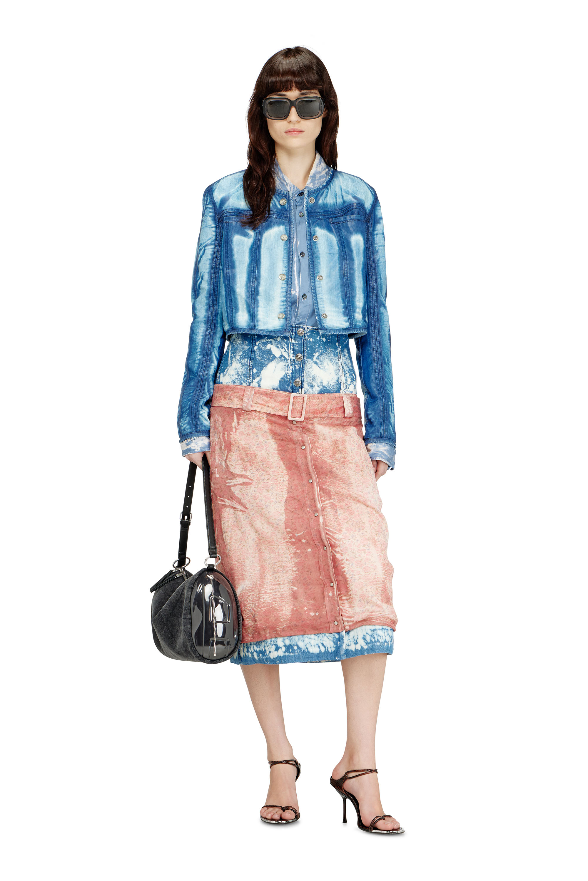 Diesel - DE-SYPHRA-FSI, Giacca cropped in denim lyocell effetto X-Ray Donna in Blu - 2