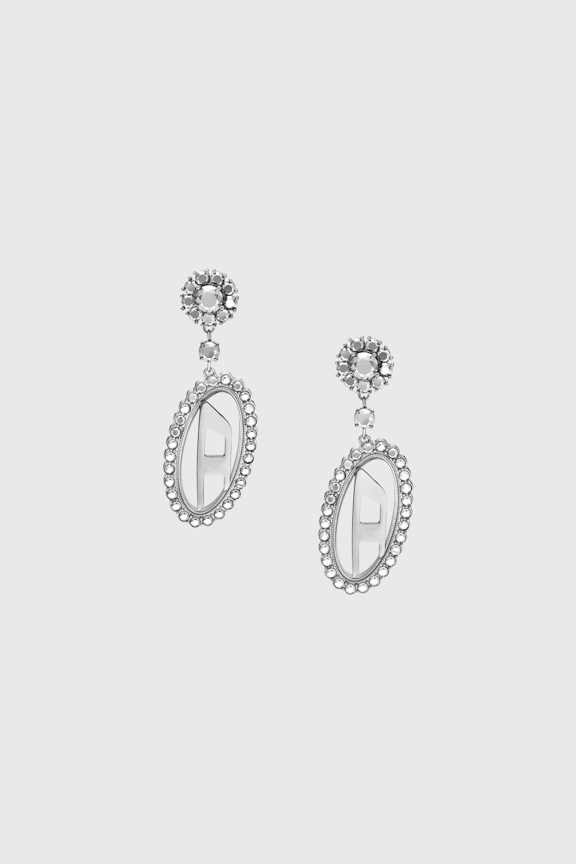 Diesel - DX1751040, Orecchini pendenti in acciaio inox con pav&eacute; Unisex in Argento - 2
