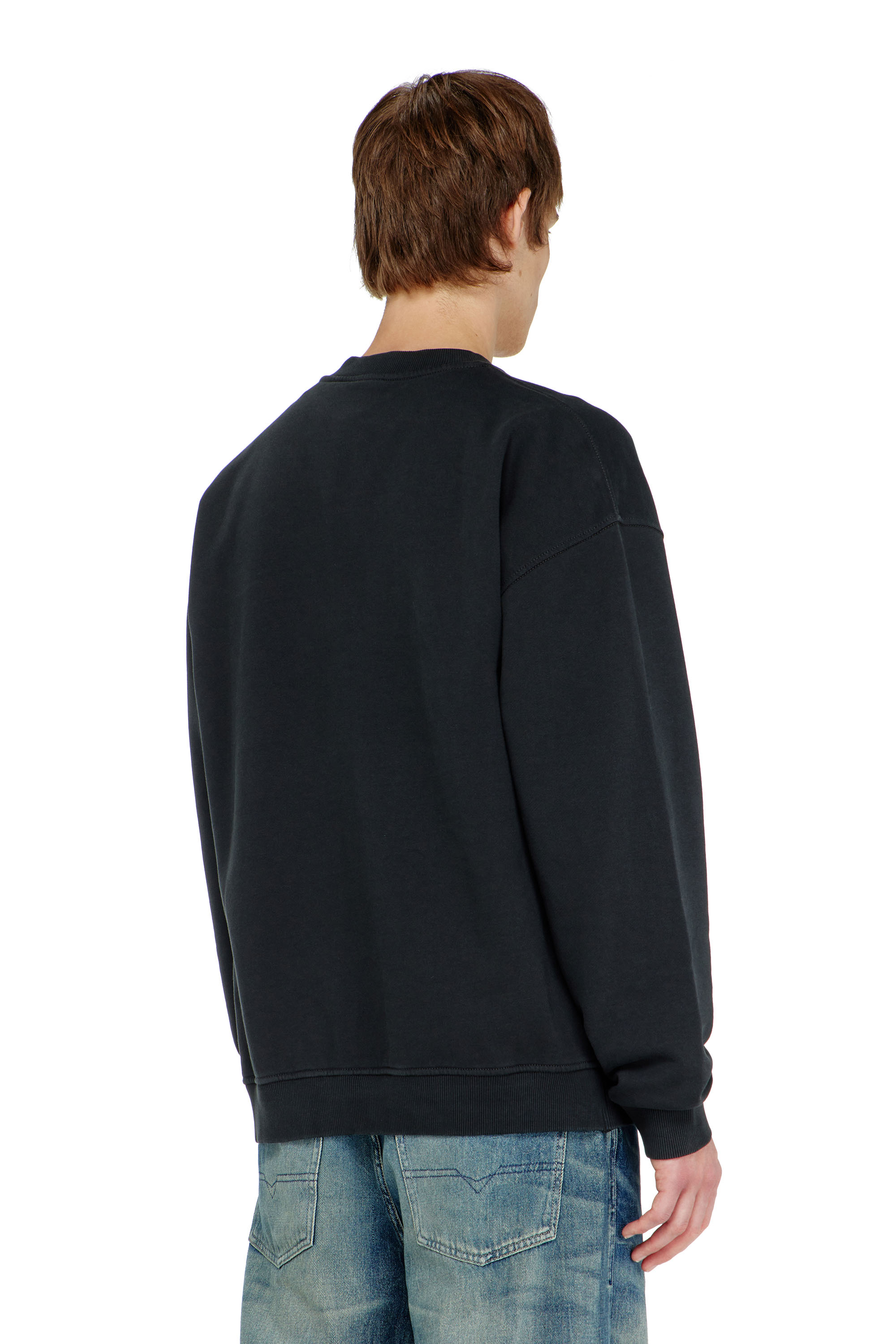 Diesel - S-BOXT-N5, Felpa in cotone con logo Oval D floccato Uomo in ToBeDefined - 4