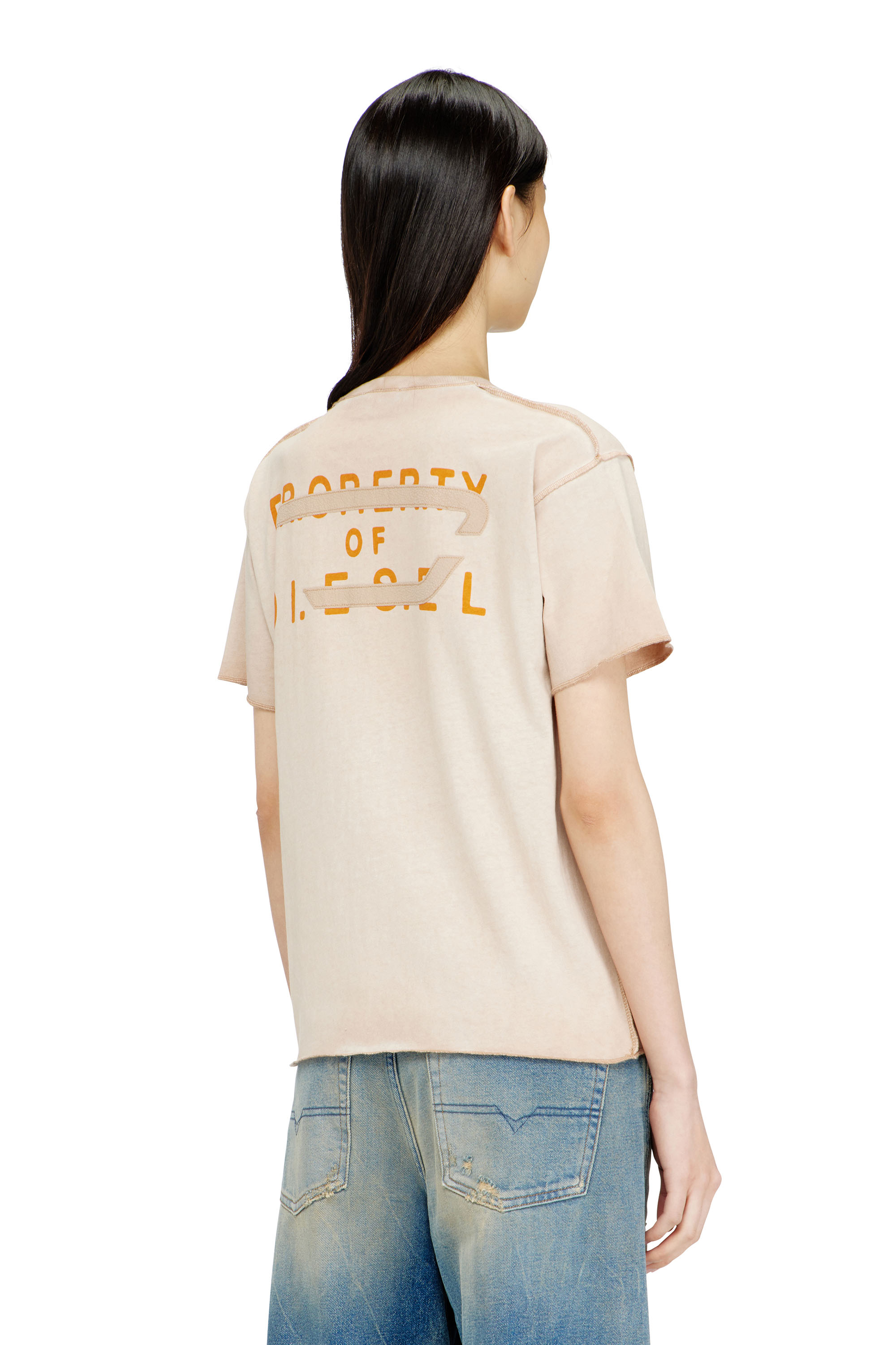 Diesel - T-ILY, T-shirt regular in cotone con applicazione D Donna in ToBeDefined - 4