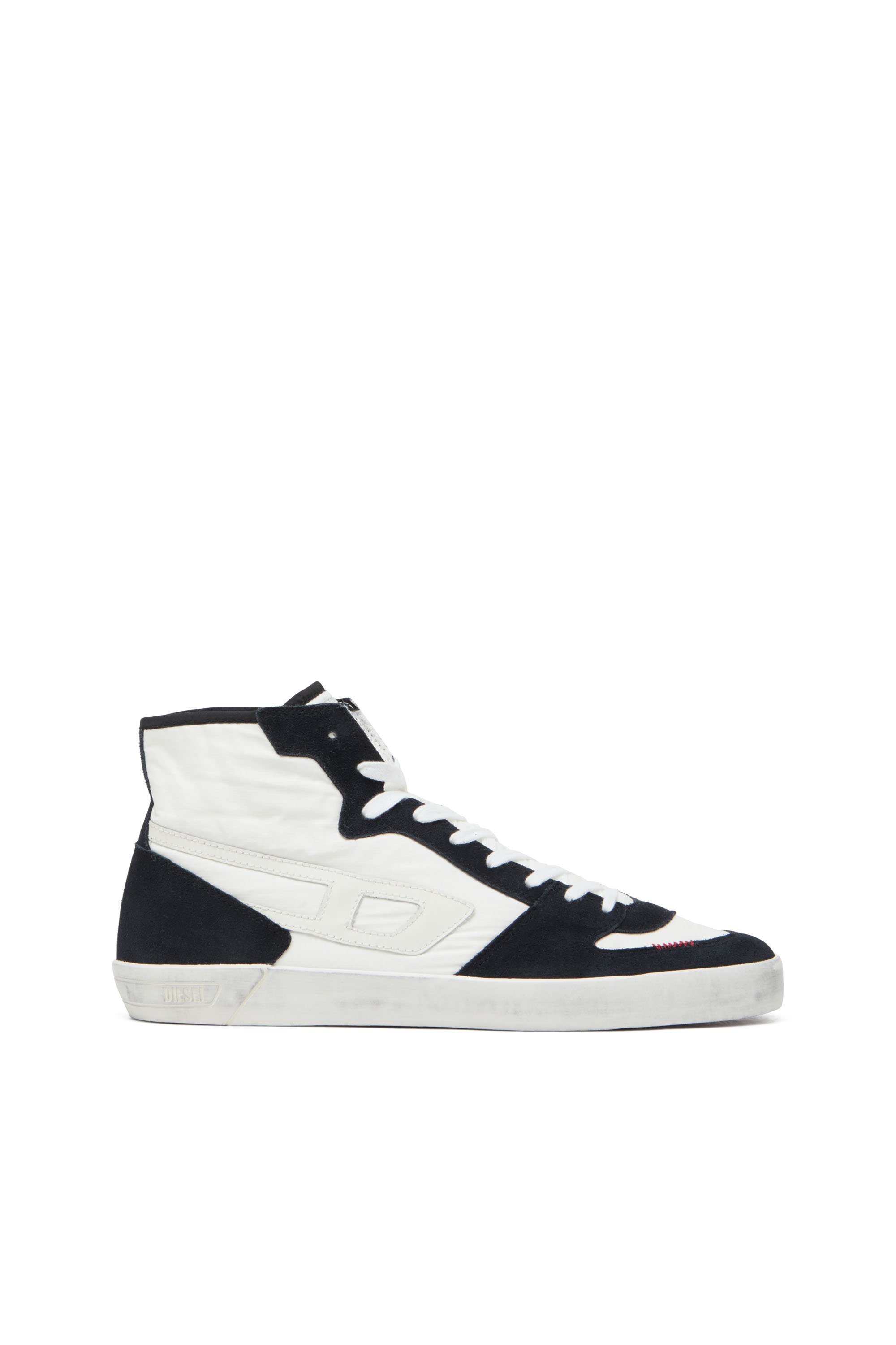 Diesel - S-LEROJI D-1 MID, Man's S-Leroji D-Padded-ripstop and suede high-top sneakers in Black/White - 1