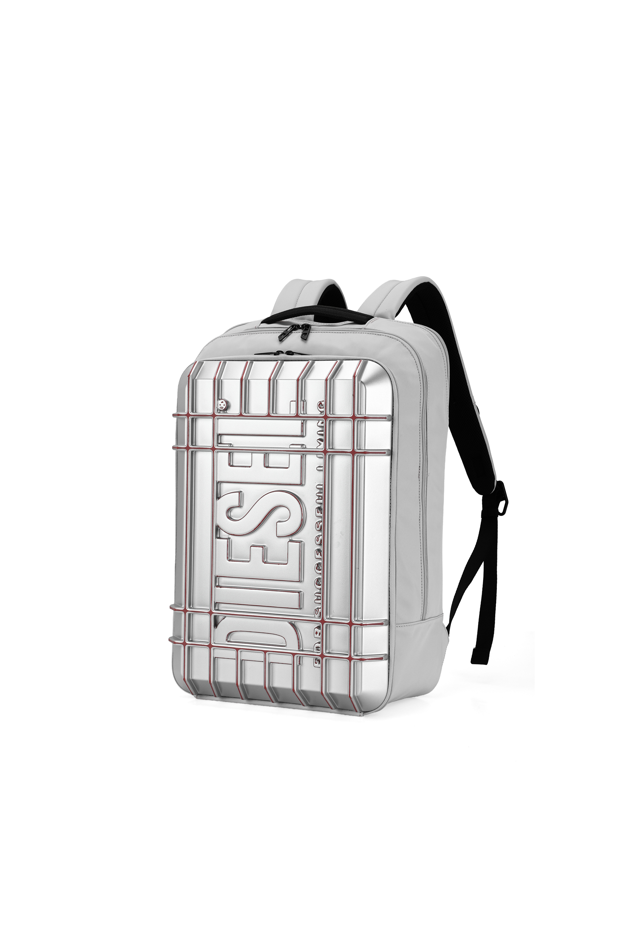 Diesel - DIESEL PC STRONG IMAGE BACKPACK- DSB005, Zaino da viaggio capiente e resistente Unisex in Argento - 2