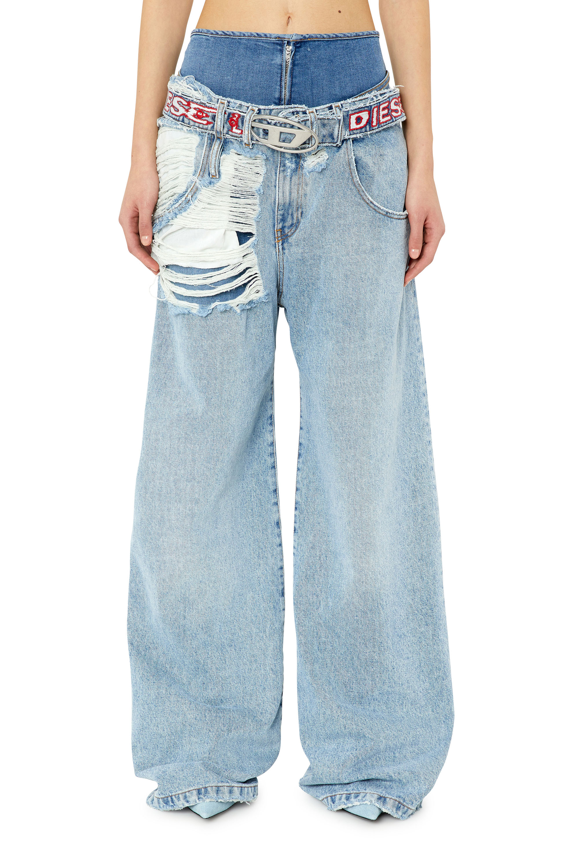 Diesel - D-Illin 0EMAG Boyfriend Jeans, Blu Chiaro - Image 1