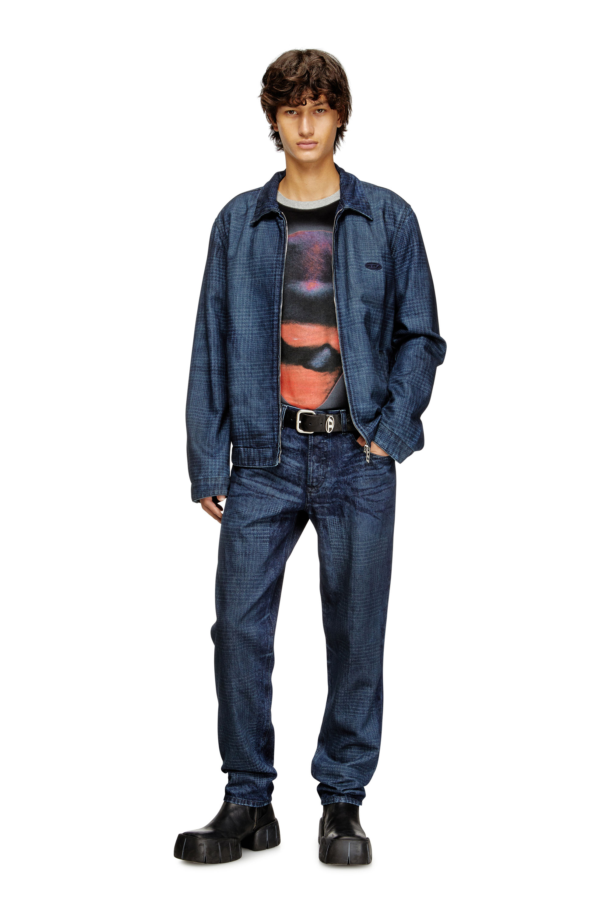 Diesel - D-ROHEEN-S, Giacca in denim Principe di Galles Uomo in Blu - 2