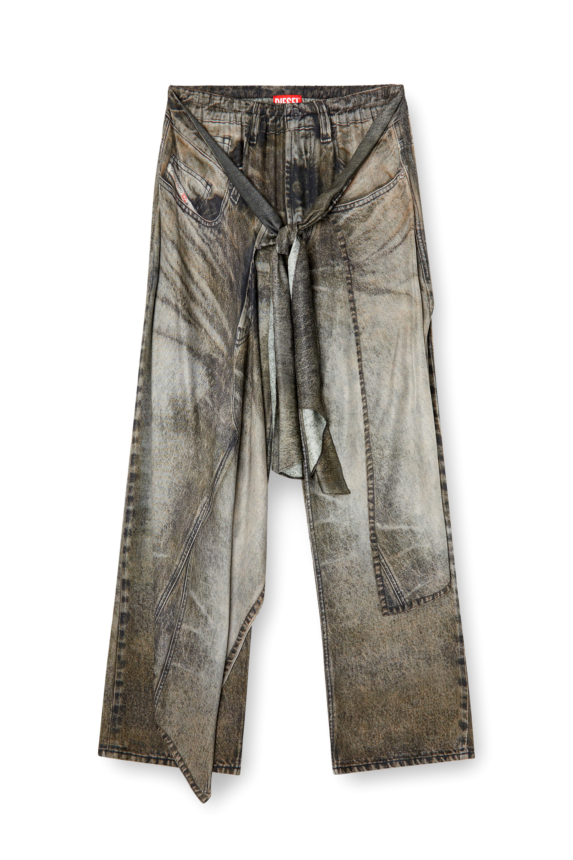 Diesel - P-ALOMA, Pantaloni a portafoglio in viscosa effetto denim Donna in Grigio - 3