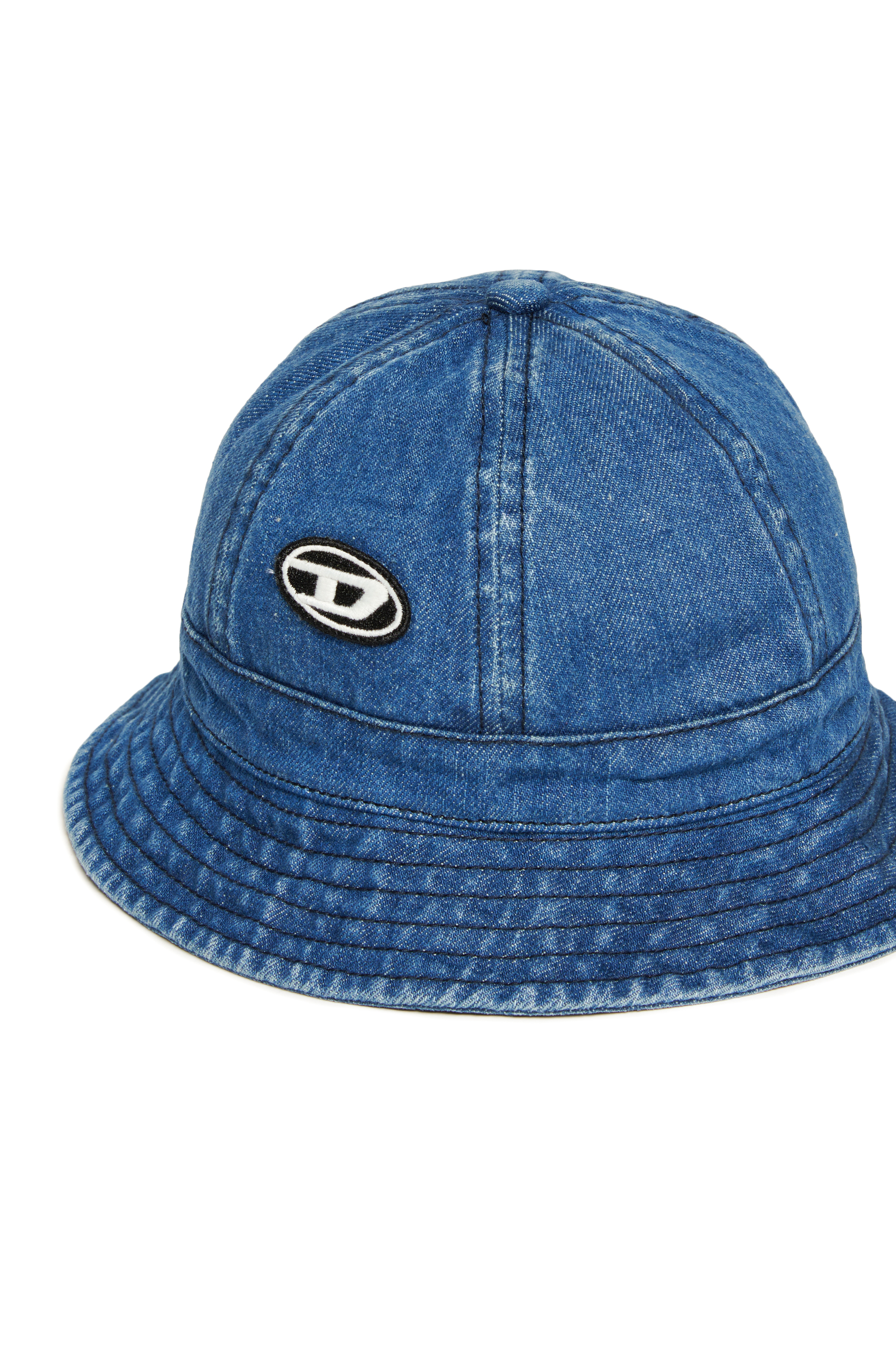 Diesel - FDENB, Cappello da pescatore in denim con toppa Oval D Unisex in Blu - 3